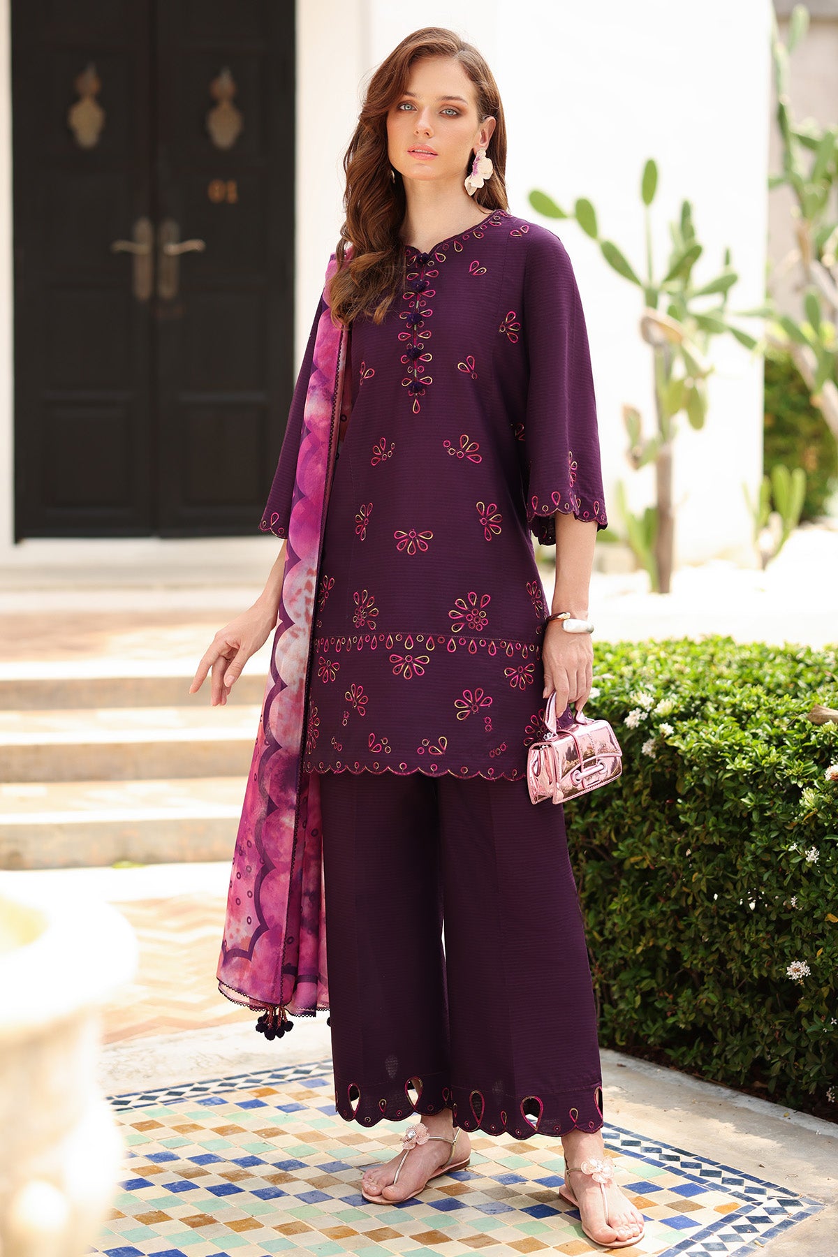 EMBROIDERED DOBBY LAWN USE-9226