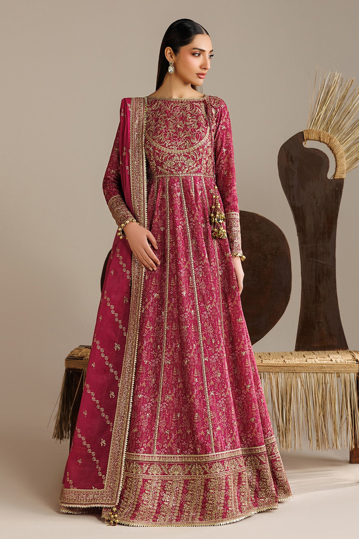 EMBROIDERED RAW SILK UR-7084