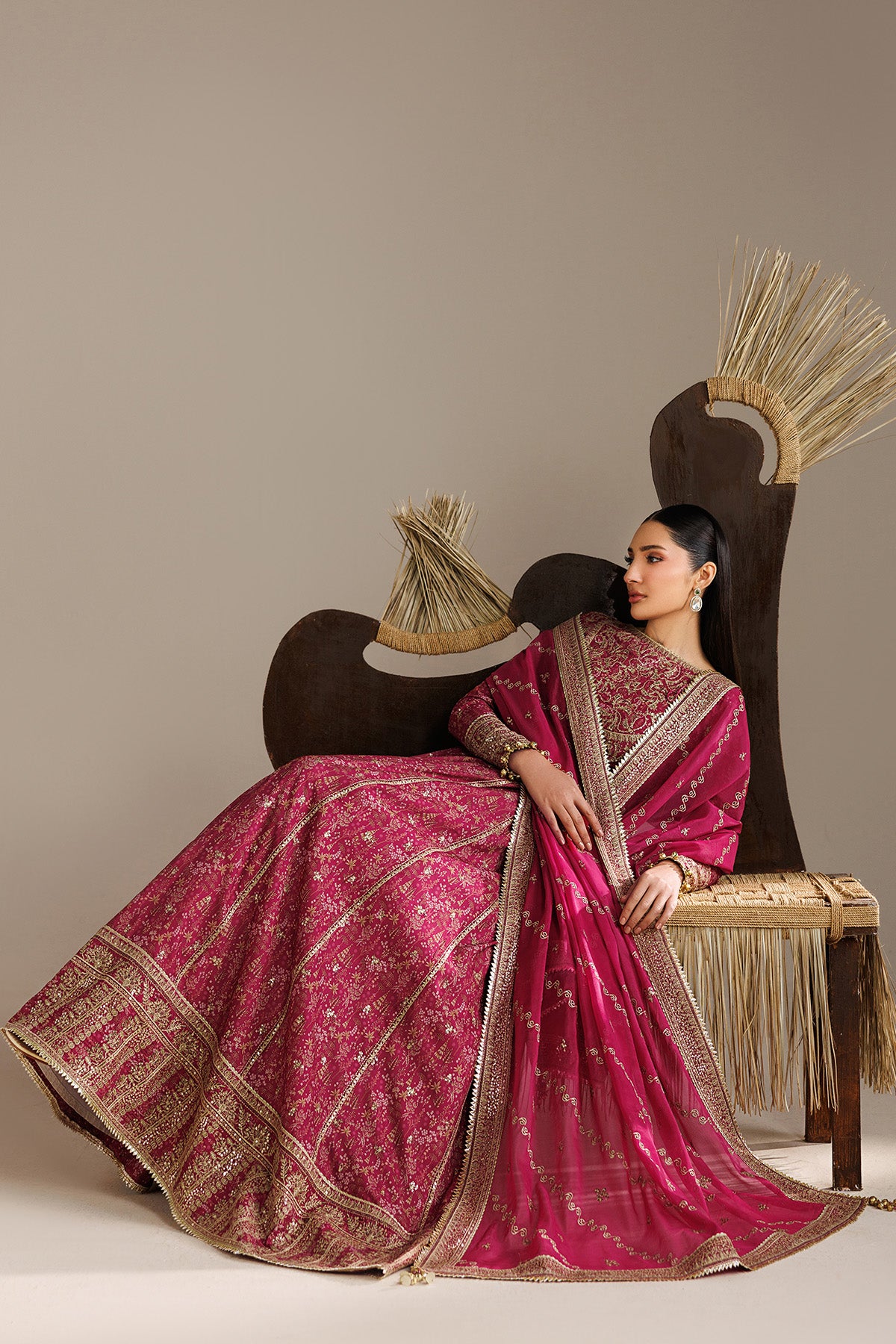 EMBROIDERED RAW SILK UR-7084