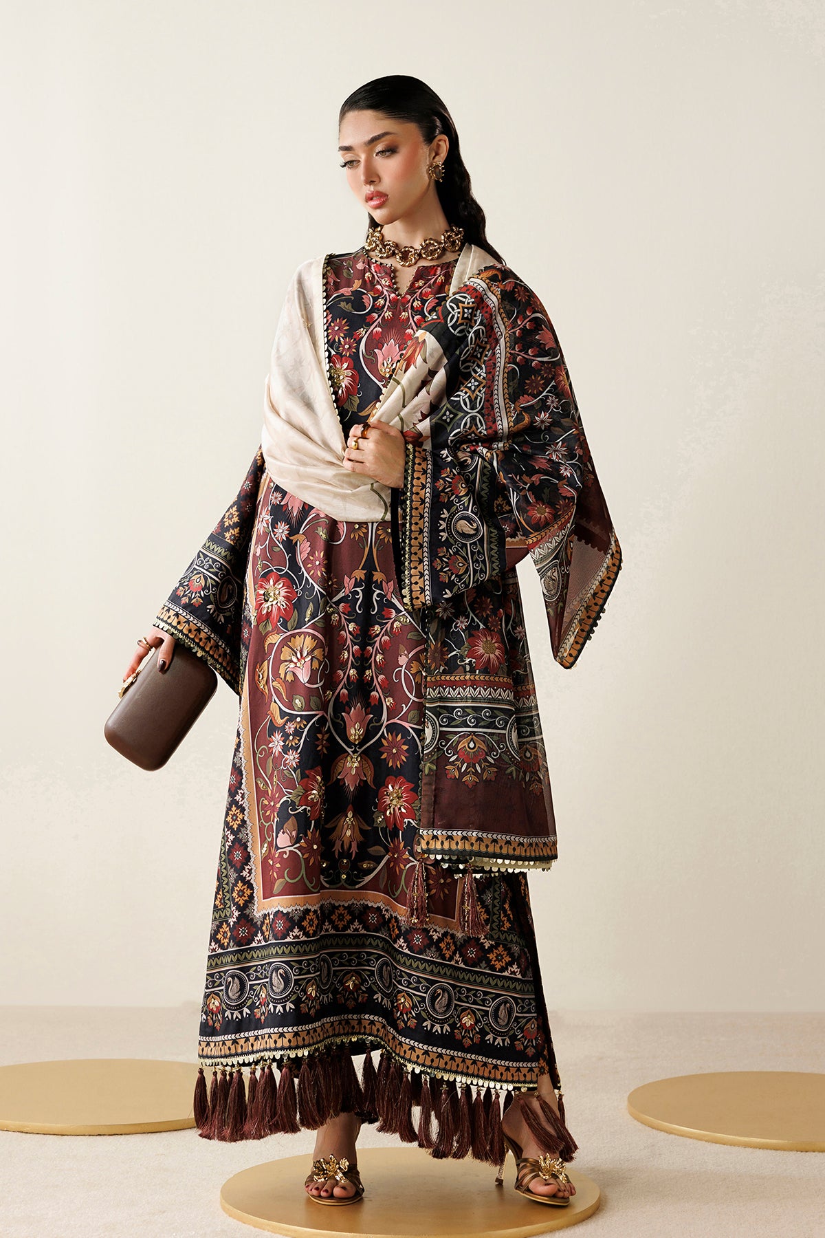 EMBROIDERED RAW SILK OR26-D03
