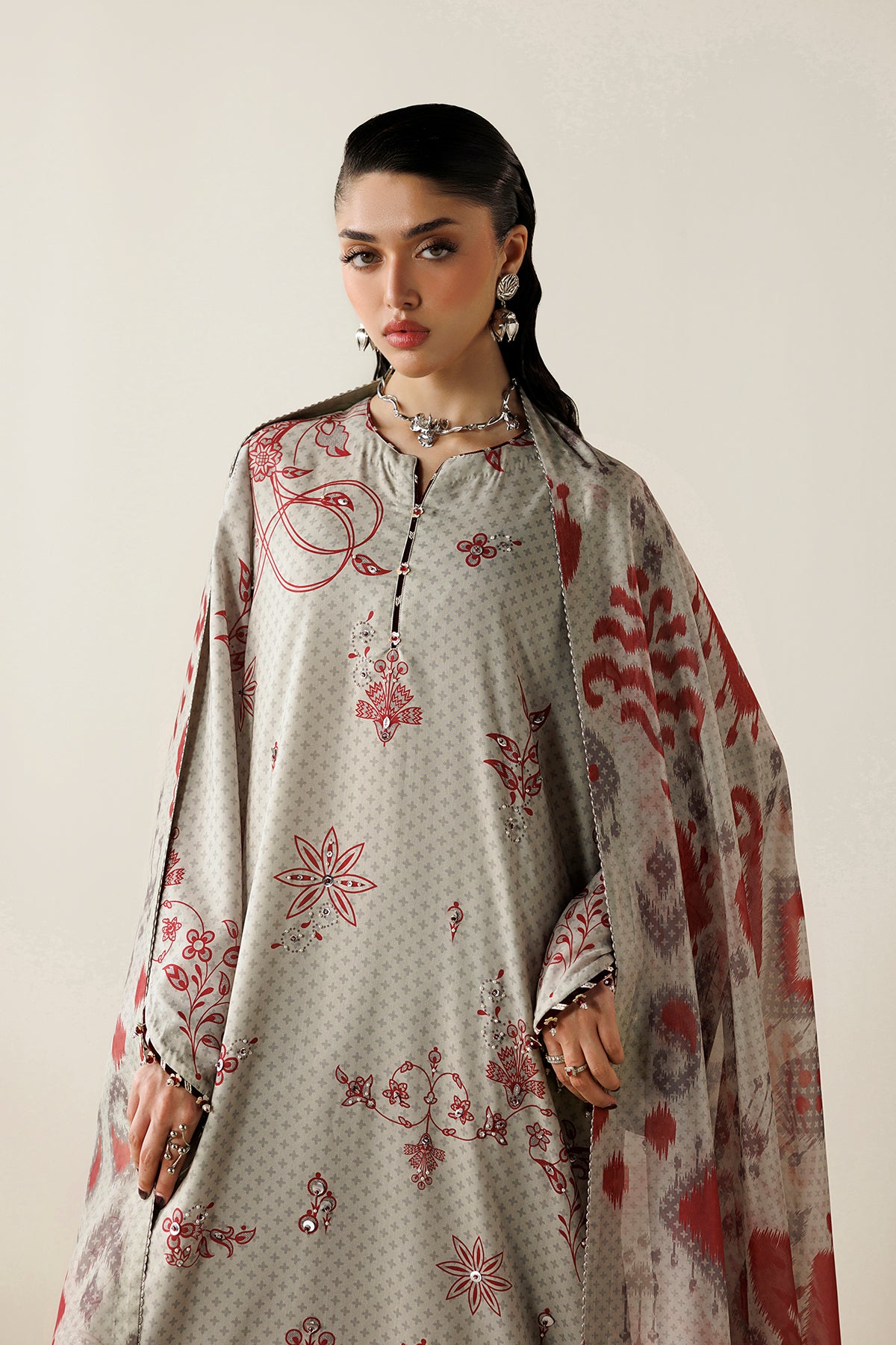 EMBROIDERED RAW SILK OR26-D06