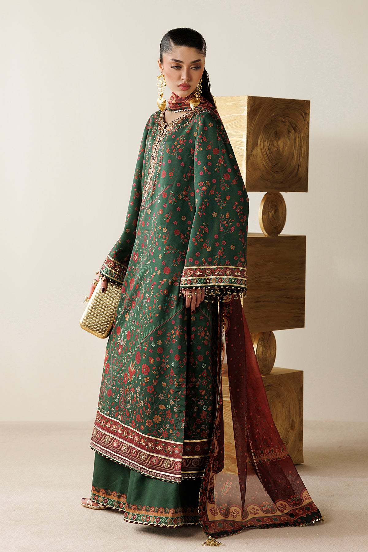 EMBROIDERED RAW SILK OR26-D01