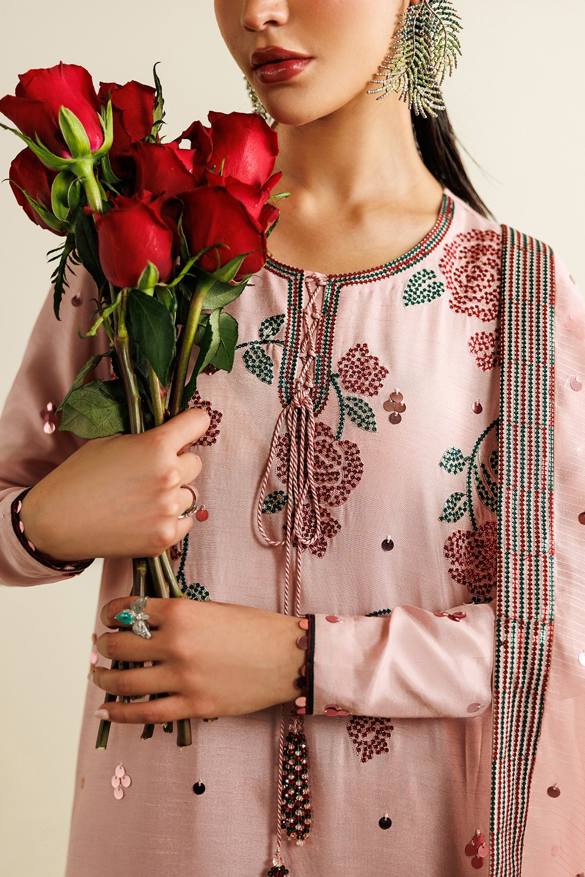 Embroidered Raw Silk UR-7071