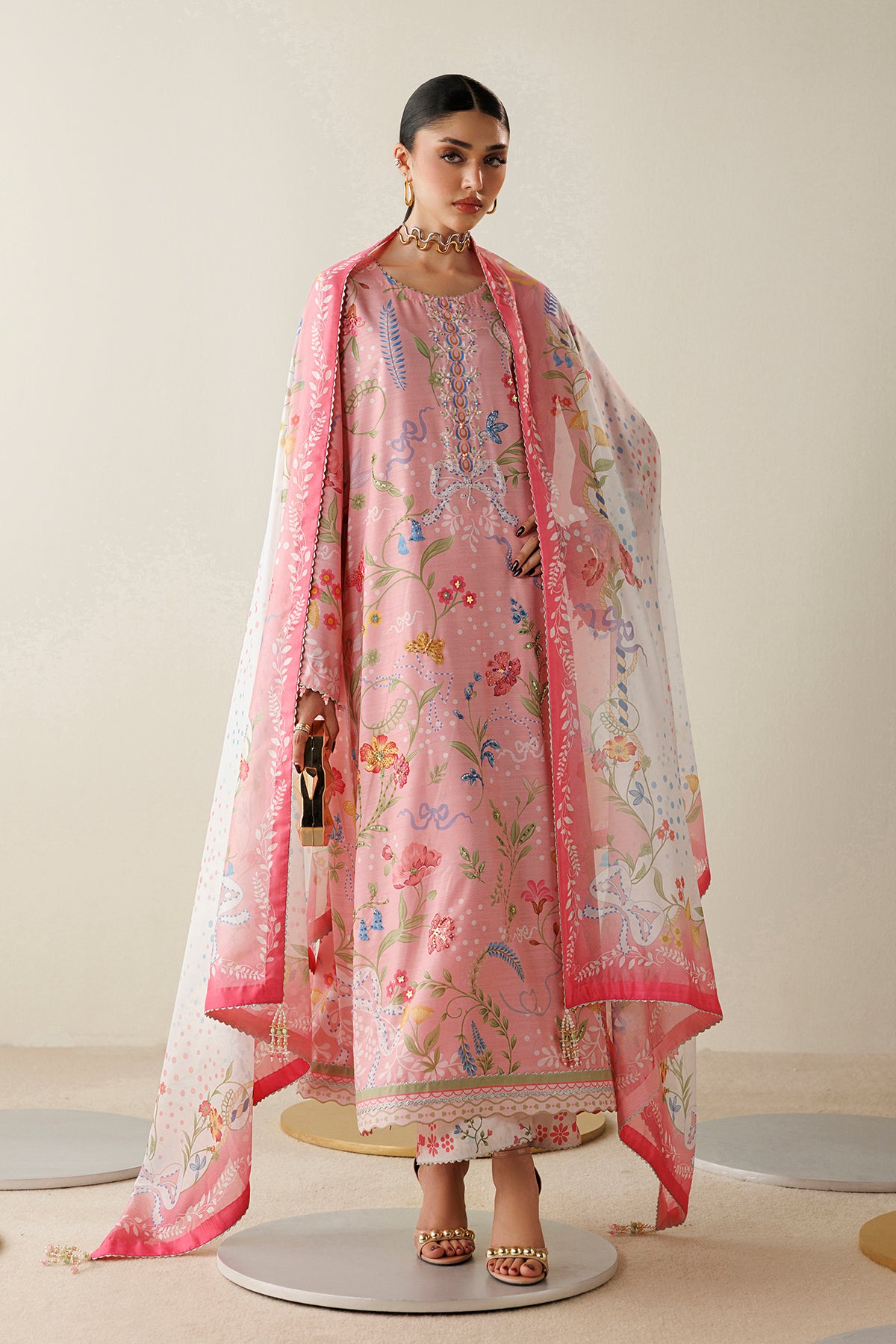 EMBROIDERED RAW SILK OR26-D04
