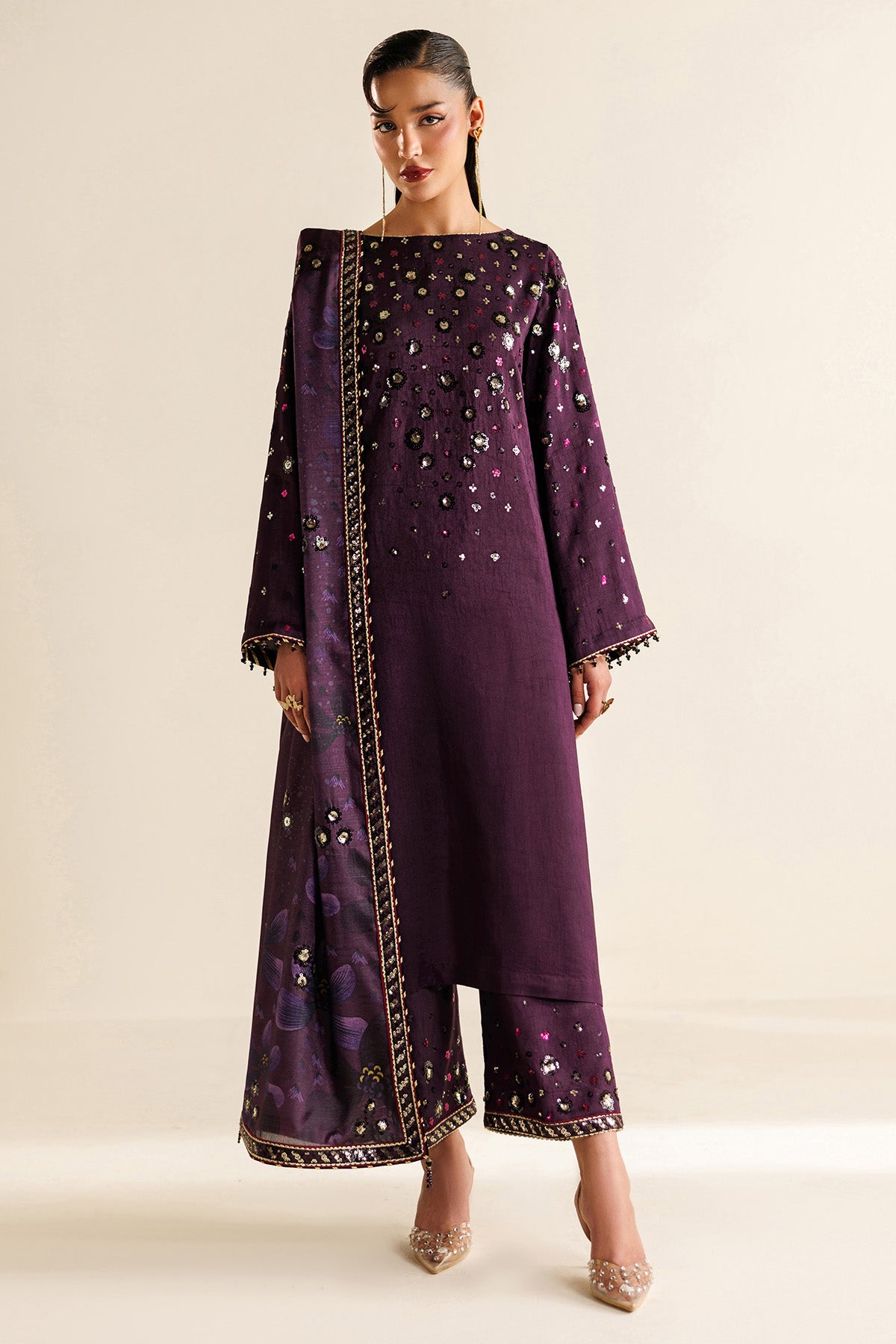 Embroidered Raw Silk UR-7063