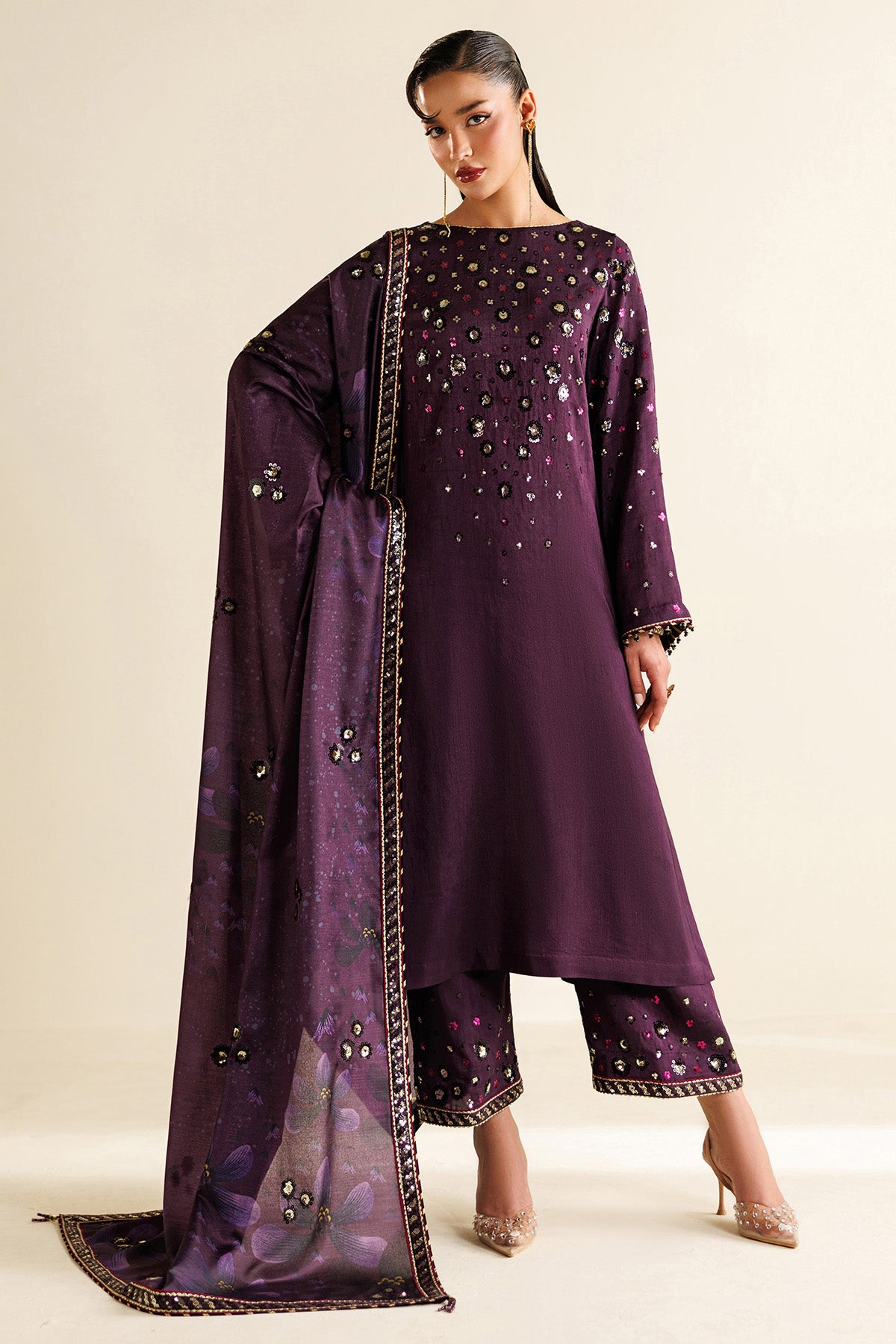 Embroidered Raw Silk UR-7063