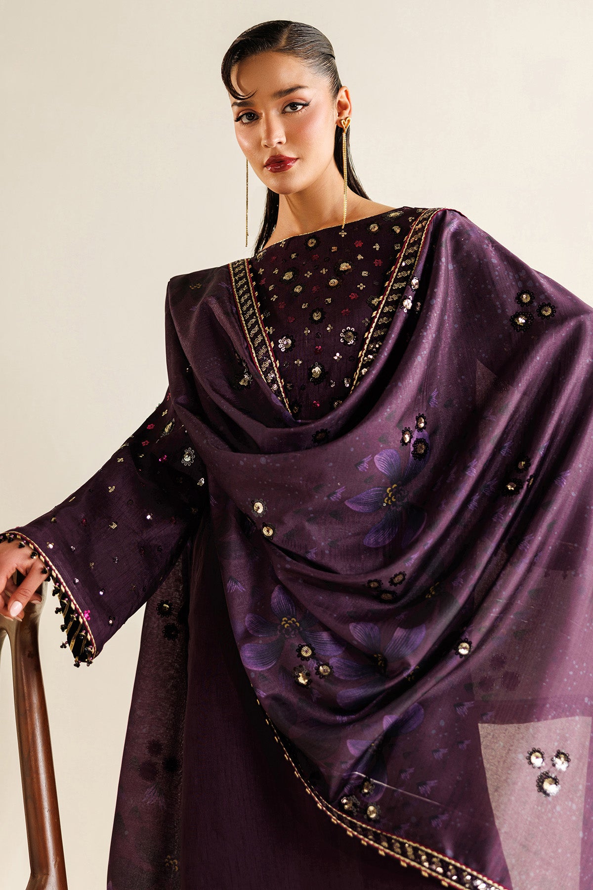 Embroidered Raw Silk UR-7063