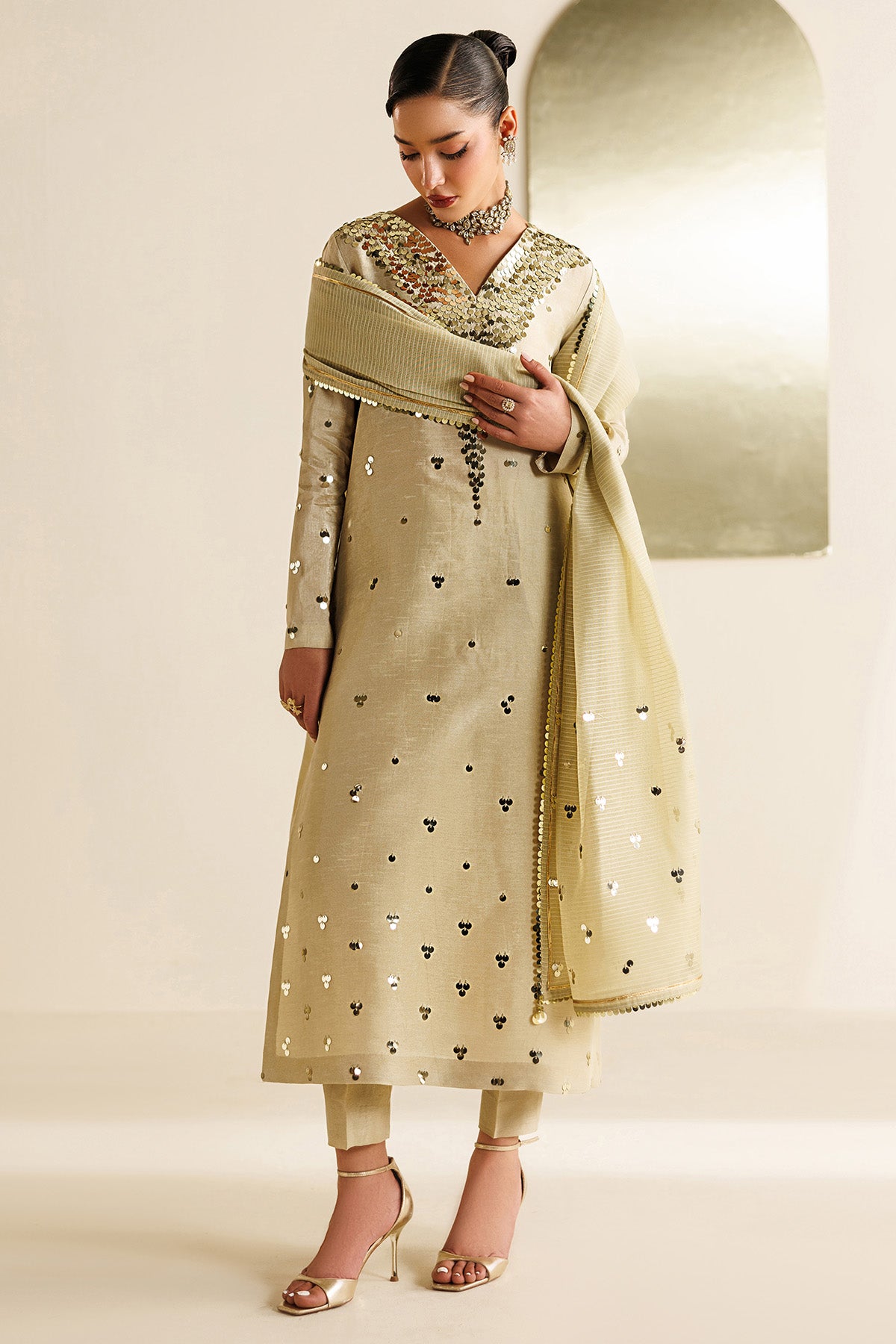 Embroidered Raw Silk UR-7072
