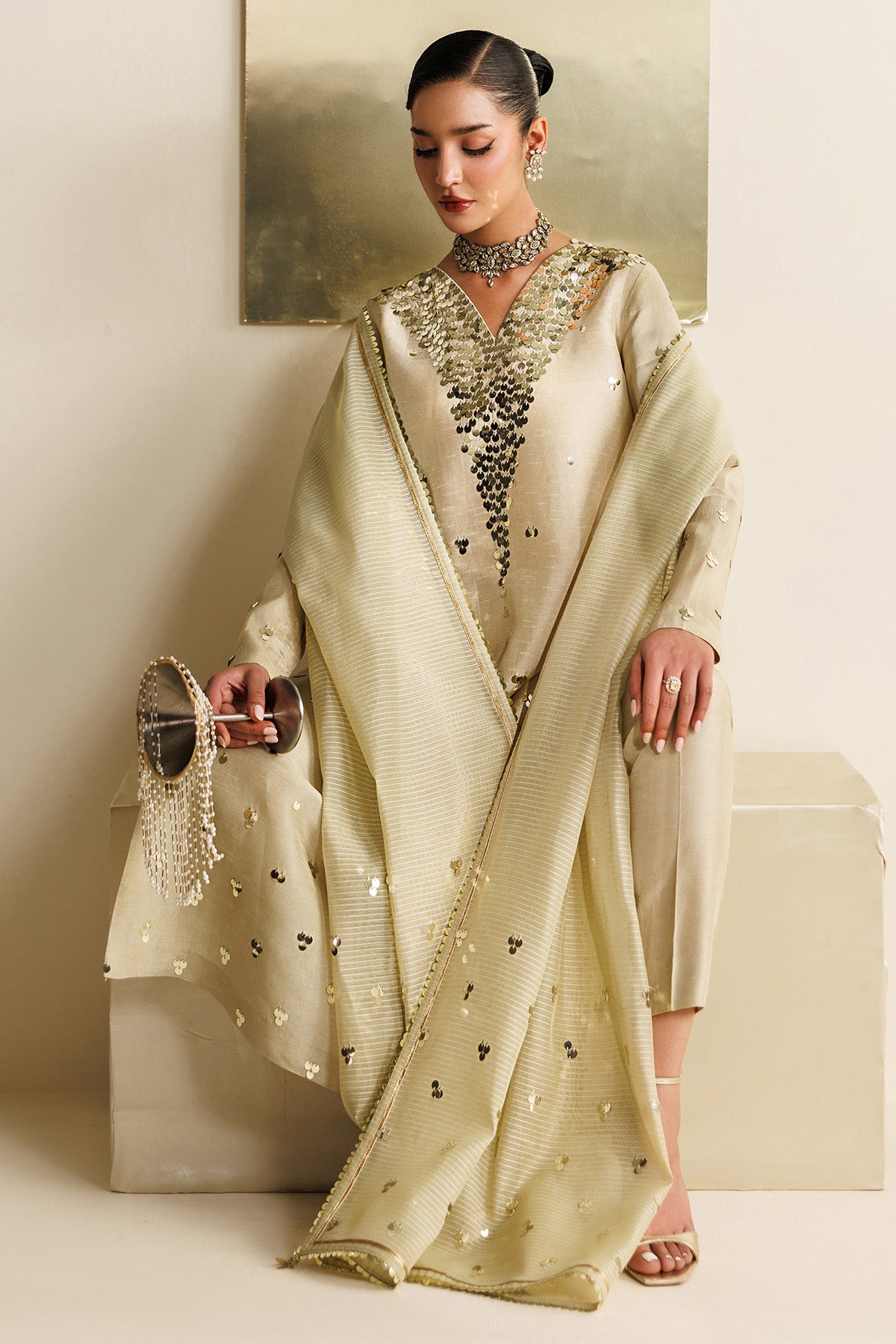 Embroidered Raw Silk UR-7072