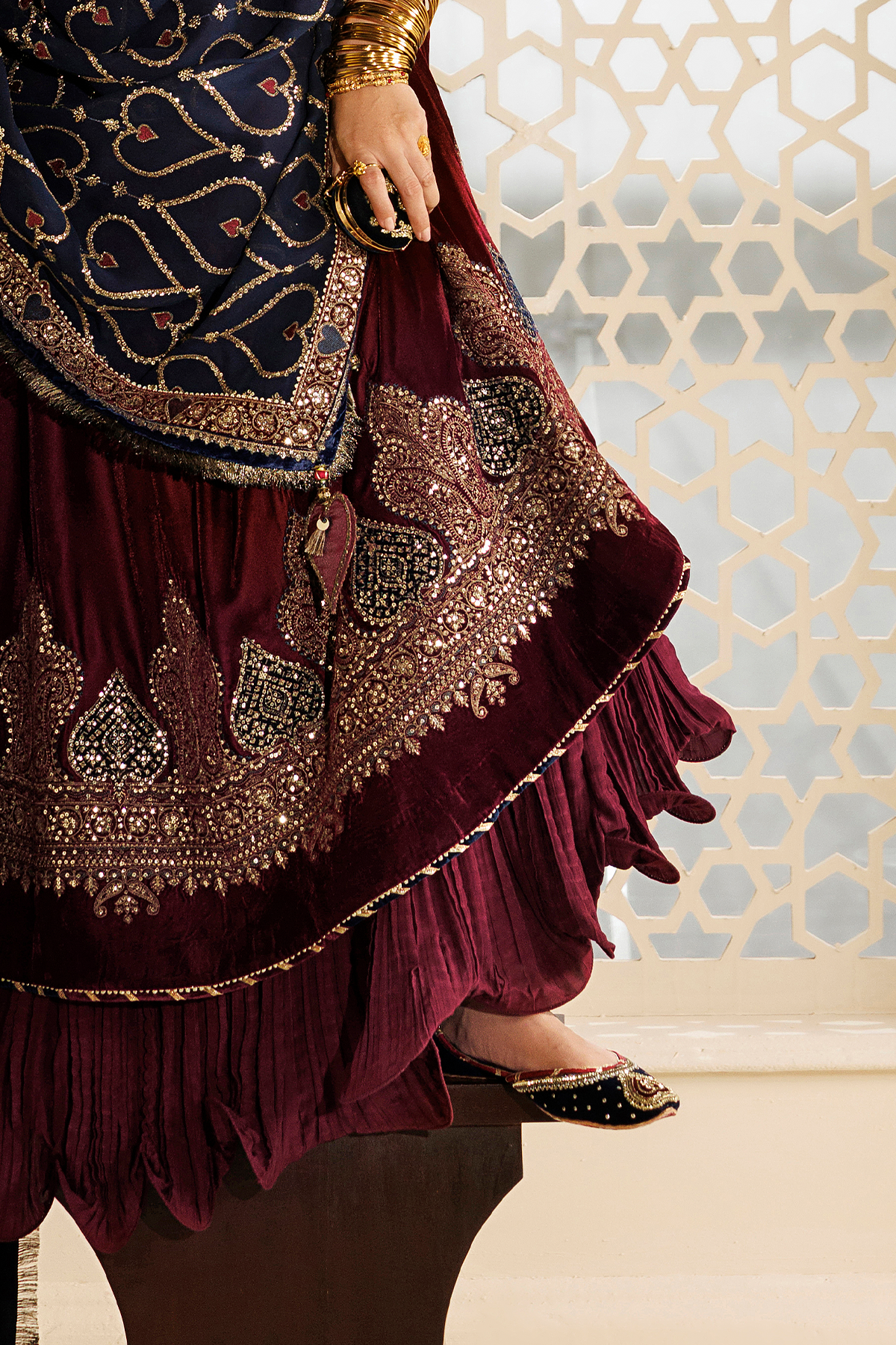 Embroidered Velvet Khussa D-03