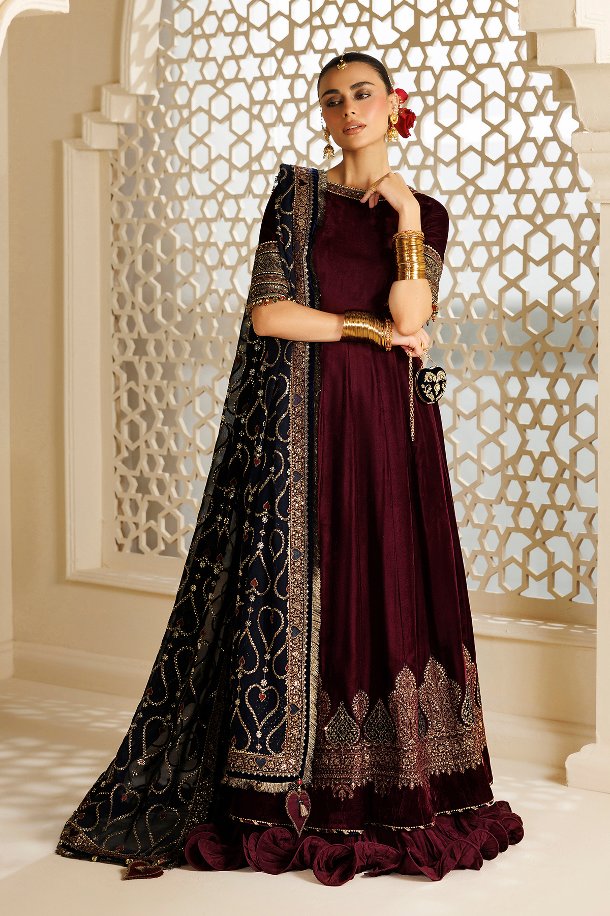 Embroidered Velvet Formal CVF26-D04