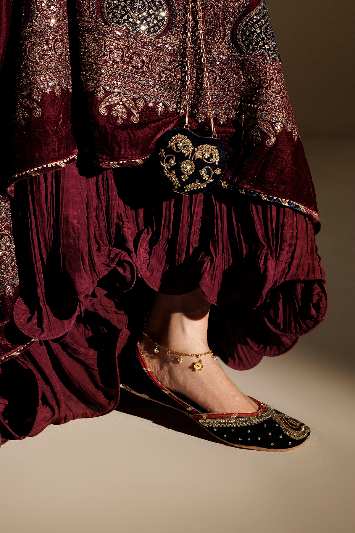 Embroidered Velvet Khussa D-03