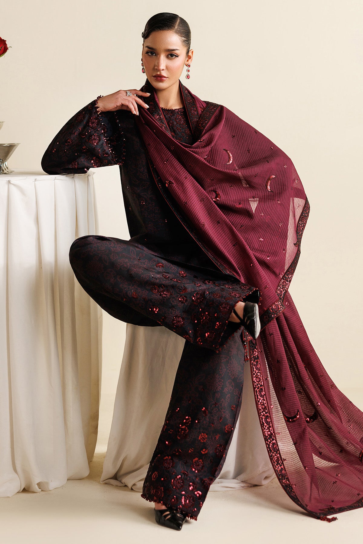 Embroidered Raw Silk UR-7068
