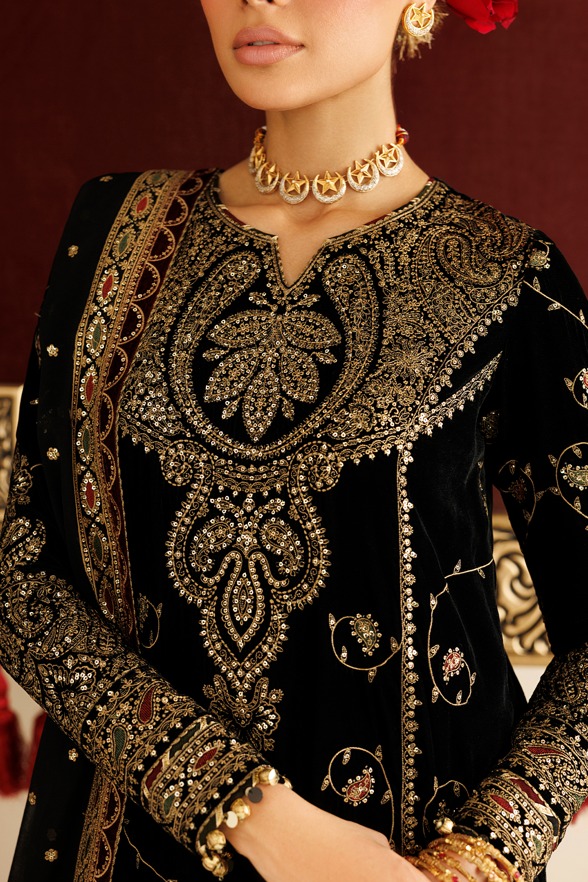 Embroidered Velvet Formal CVF26-D05