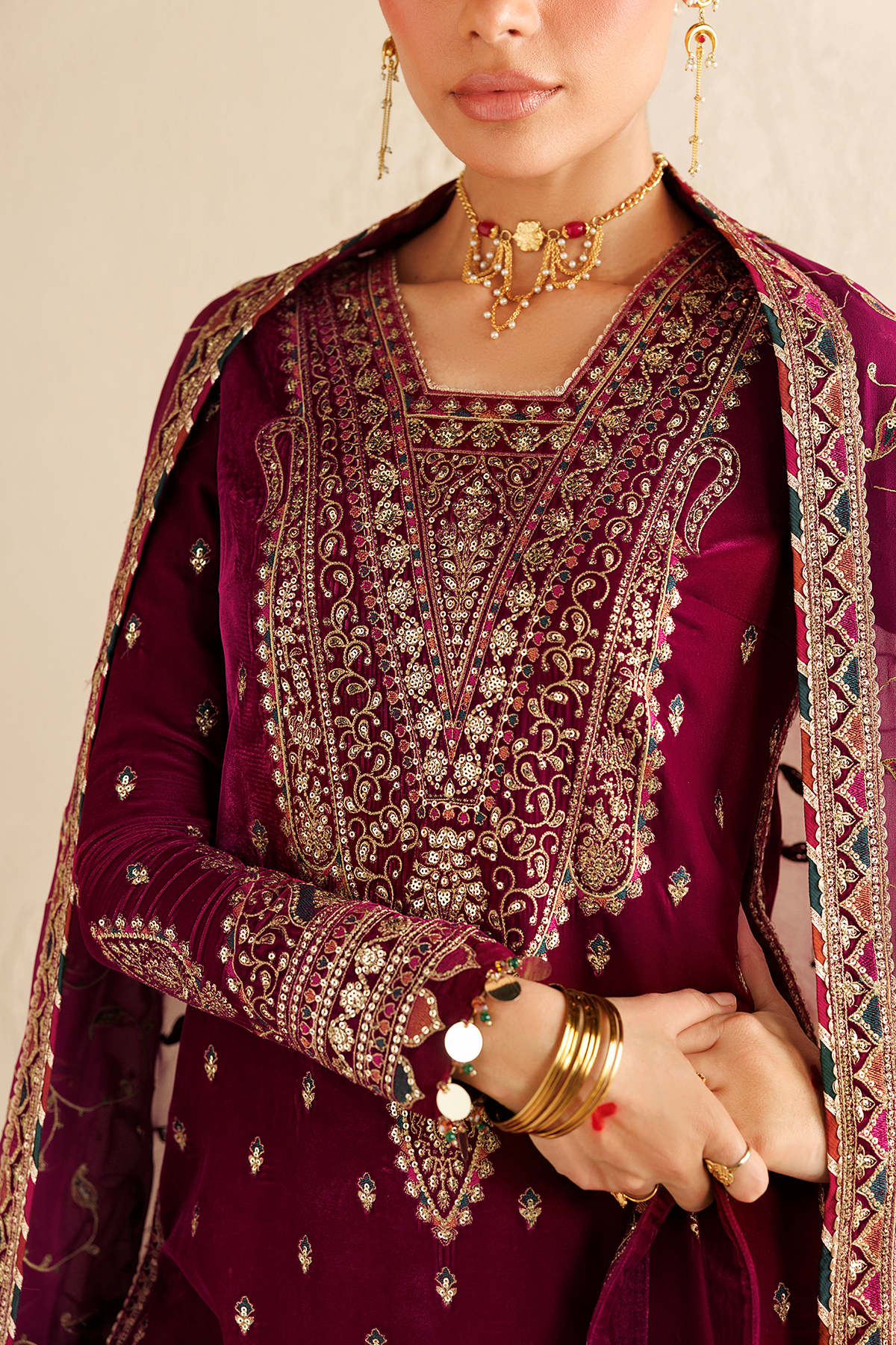 Embroidered Velvet Formal CVF26-D12