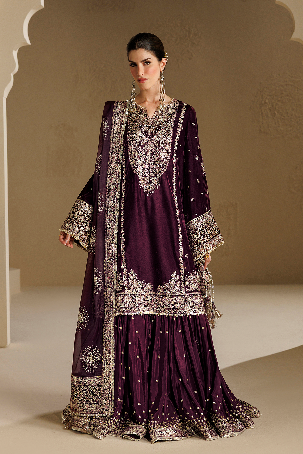 Embroidered Velvet Formal VF-2042