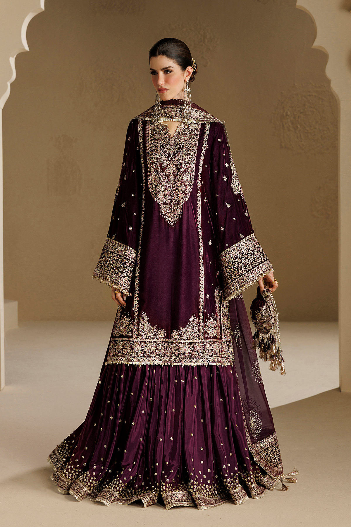 Embroidered Velvet Formal VF-2042