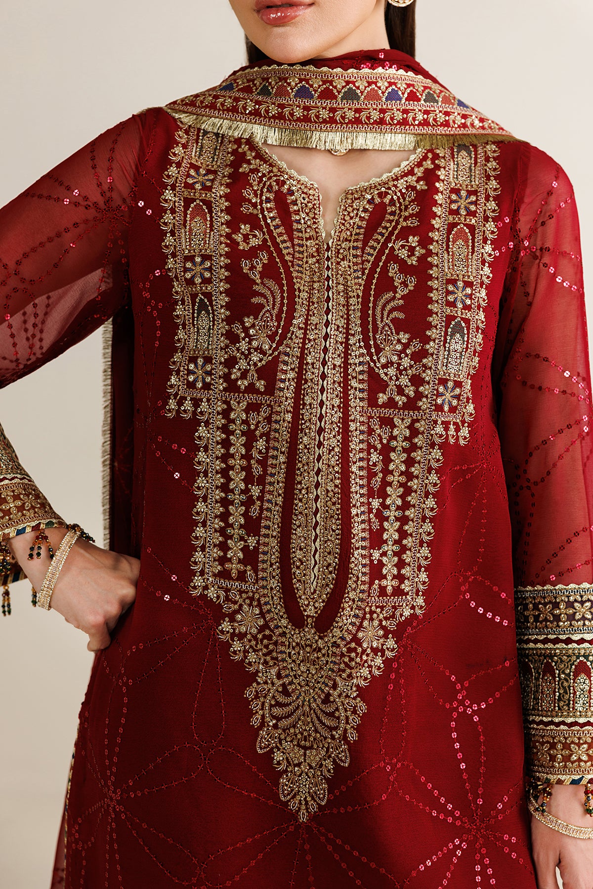 EMBROIDERED CHIFFON UC-3124