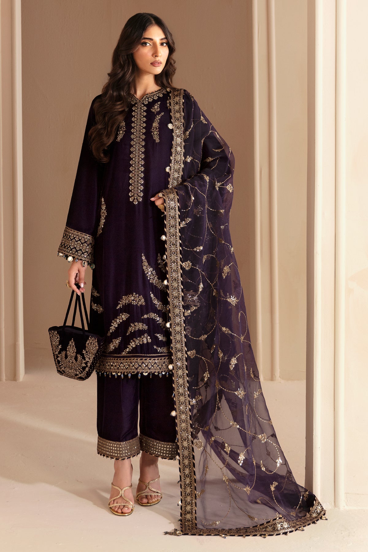 Embroidered Velvet Formal VF-2026