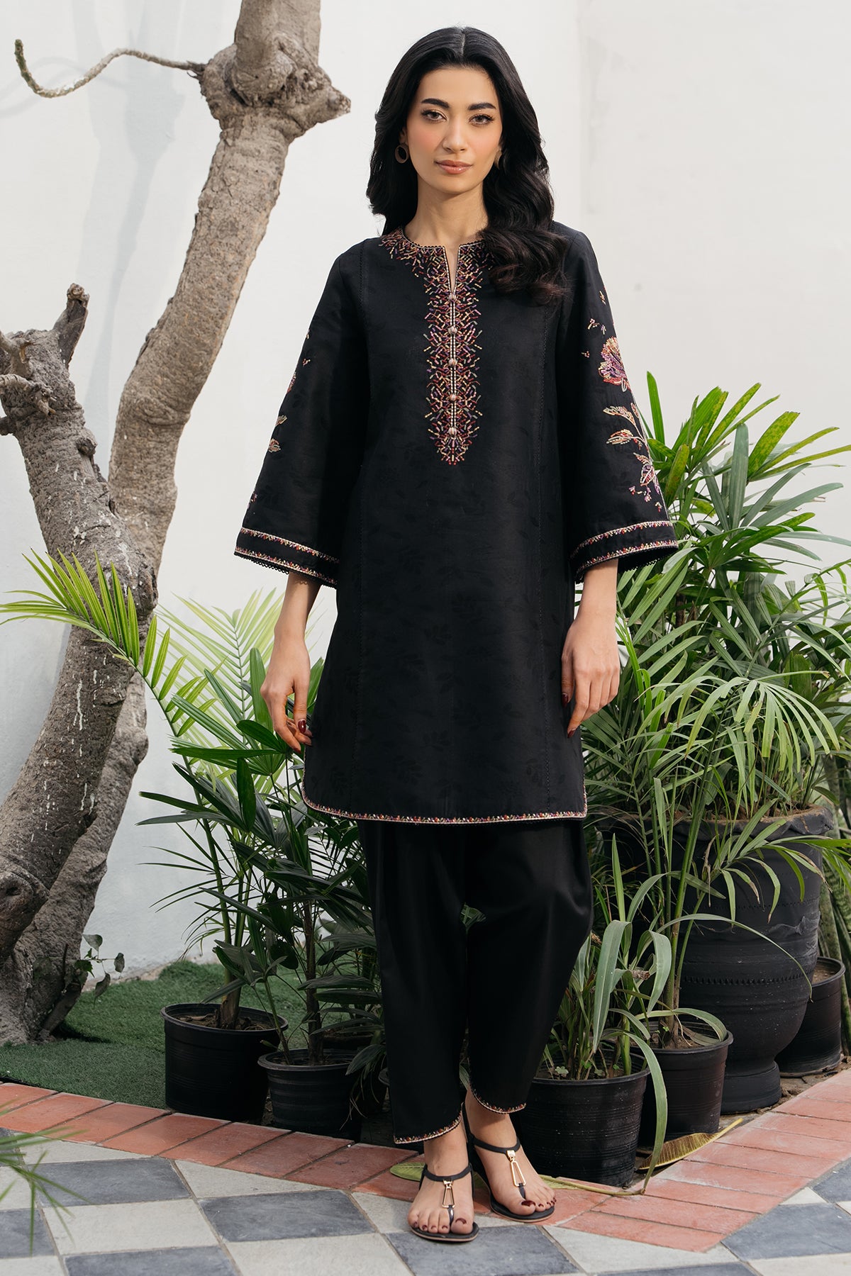 EMBROIDERED JACQUARD LAWN RTW-1221