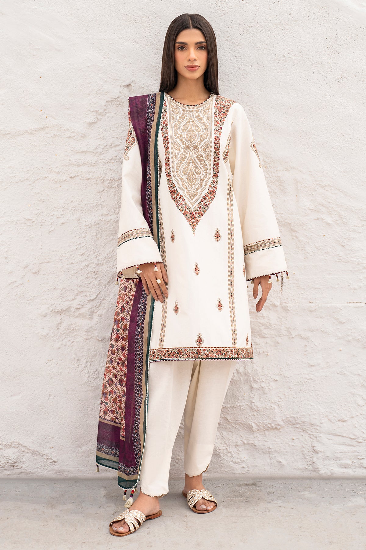 EMBROIDERED DOBBY LAWN RTW - 1173