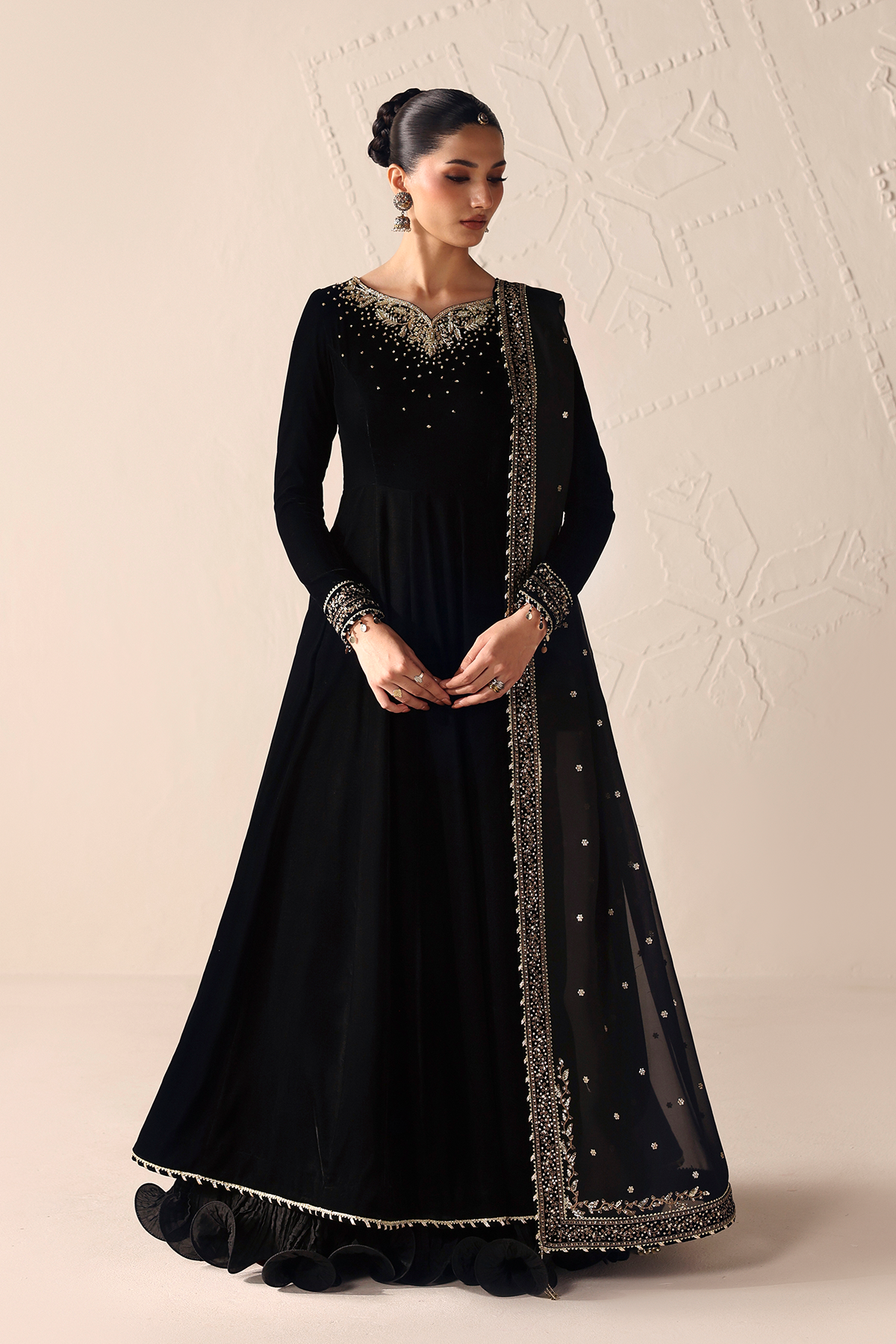 Embroidered Velvet Formal VF-2053