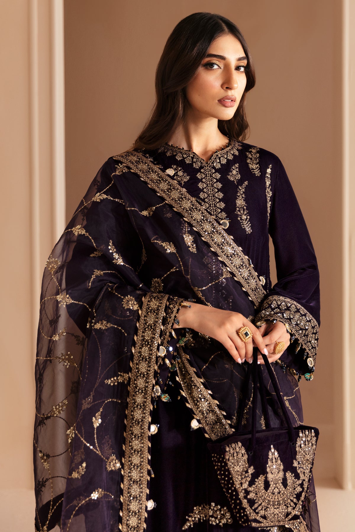 Embroidered Velvet Formal VF-2026