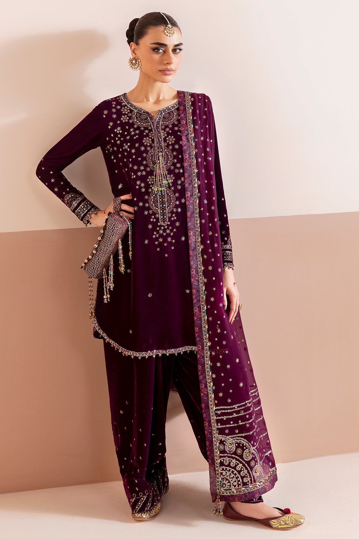 Embroidered Velvet Formal CVF D-05 | Velvet formal