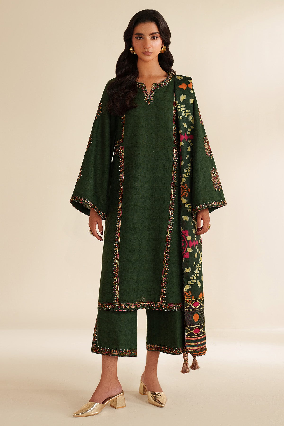 EMBROIDERED JACQUARD KHADDAR UW-0212