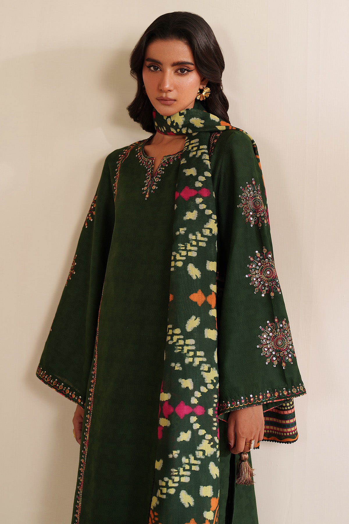 EMBROIDERED JACQUARD KHADDAR UW-0212