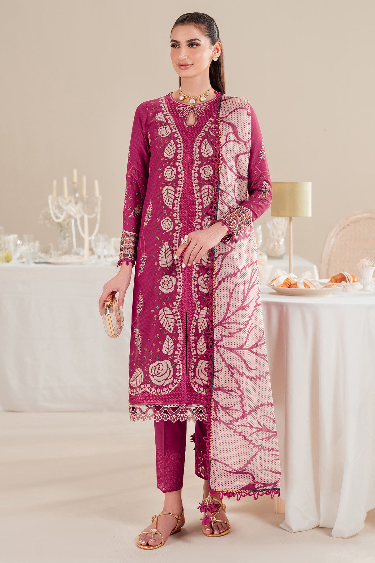 EMBROIDERED DOBBY LAWN IL25-D05