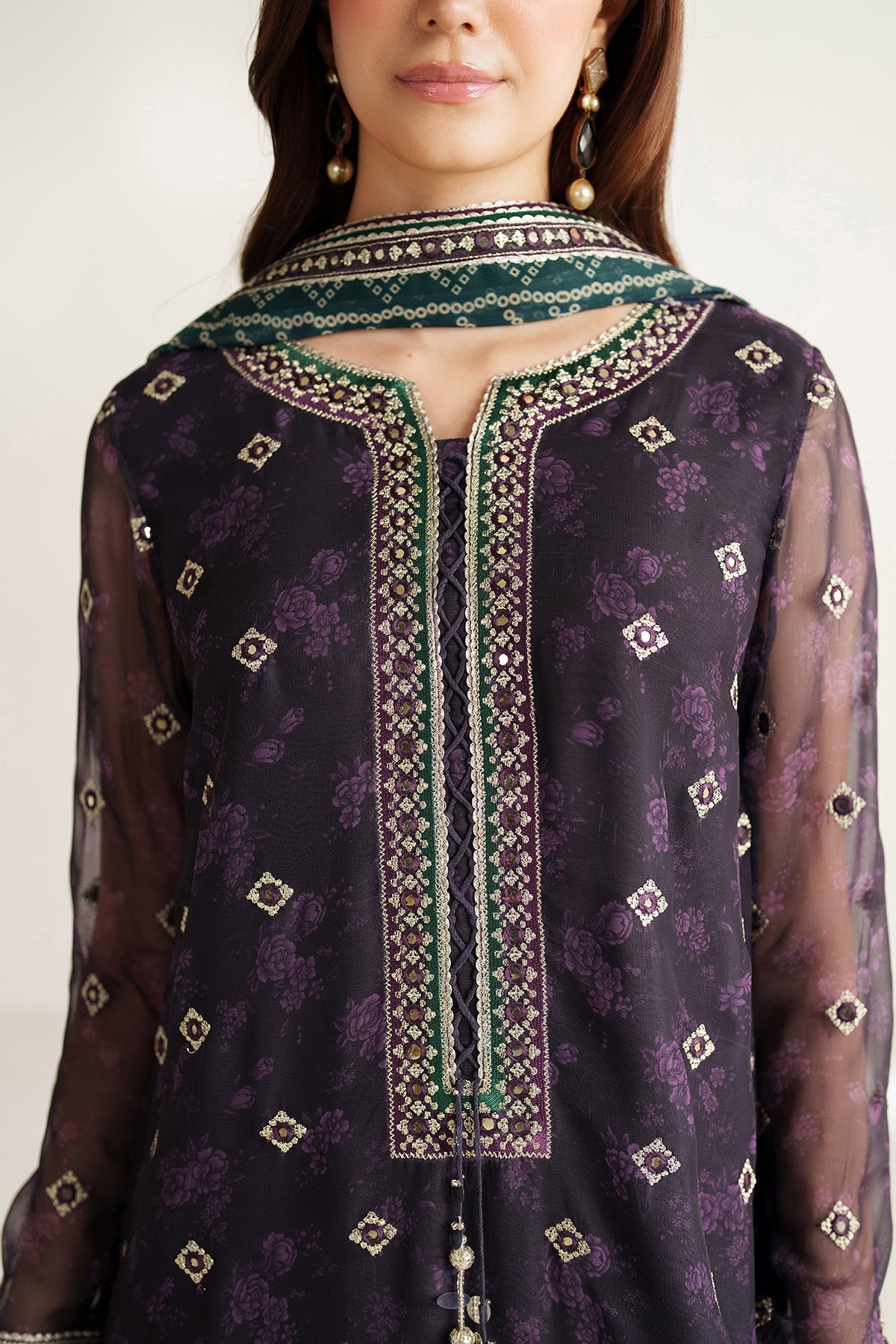 EMBROIDERED CHIFFON UC-3101