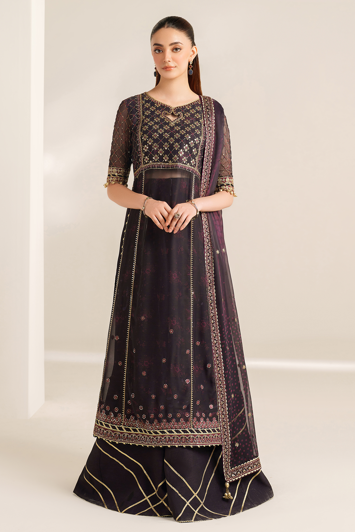 EMBROIDERED CHIFFON UC-3111
