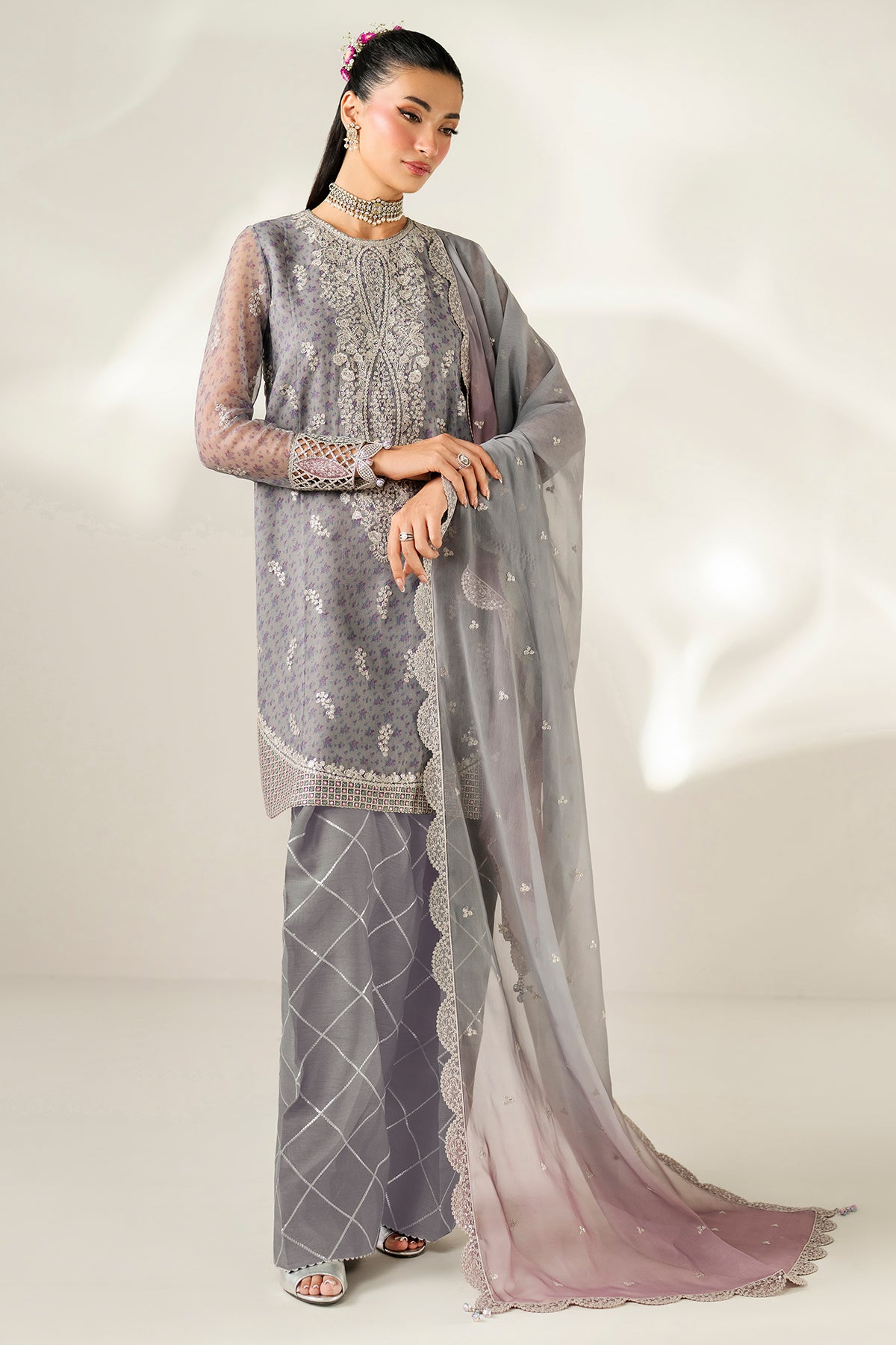 EMBROIDERED CHIFFON UC-3095