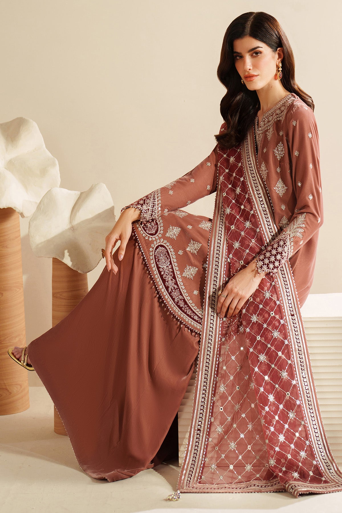 Velvet Vogue by Jazmin Embroidered Velvet Suits Unstitched 3 Piece JZ25VV VVF D-03 - Formals Collection