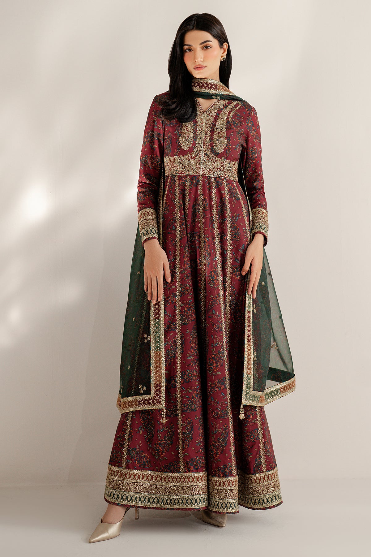 Embroidered Raw Silk UR-7055