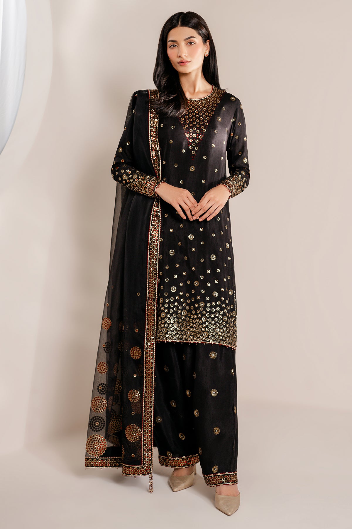 Embroidered Raw Silk UR-7054