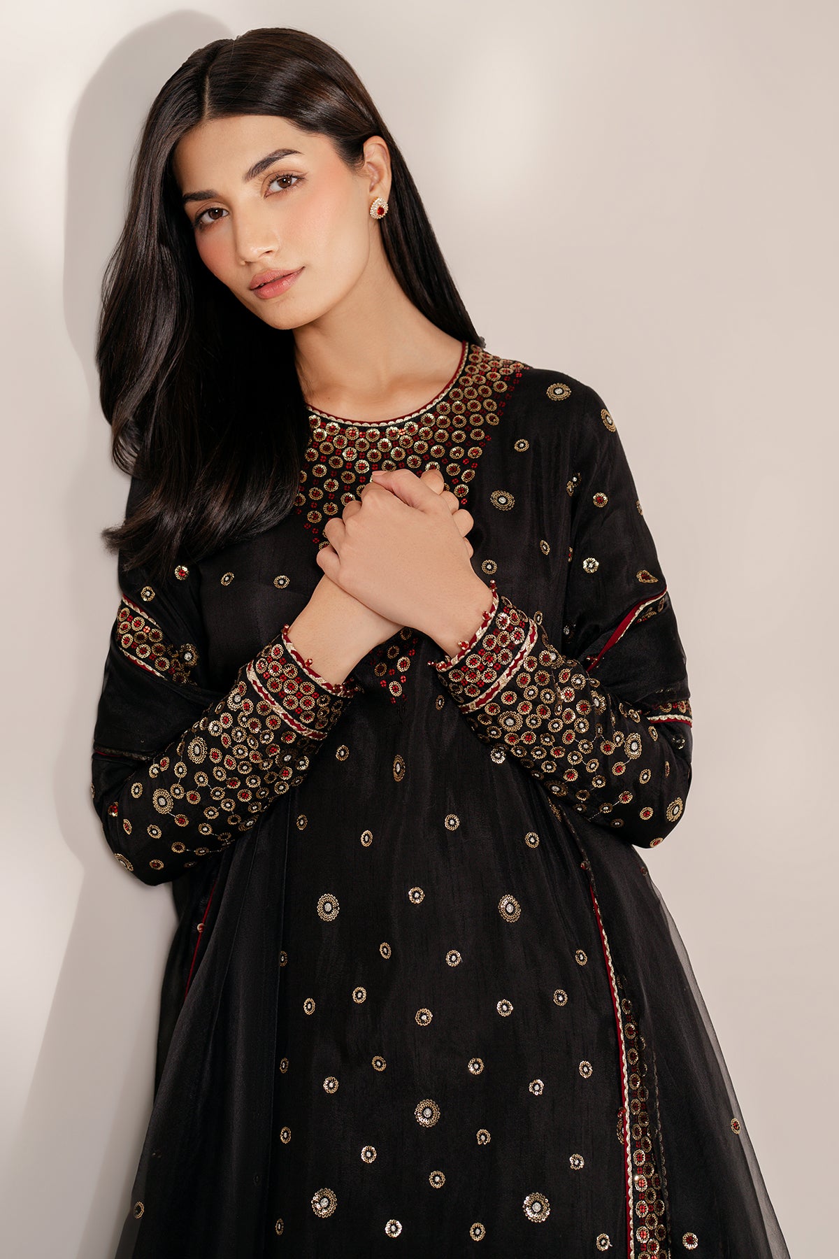 Embroidered Raw Silk UR-7054