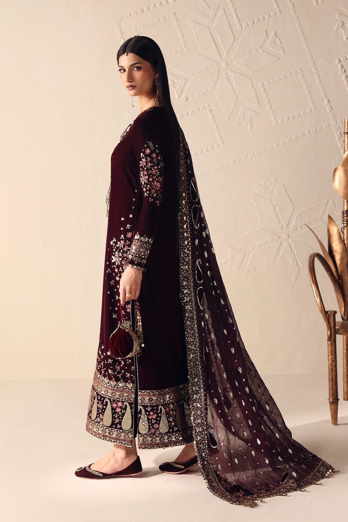 Embroidered Velvet Formal VF-2044