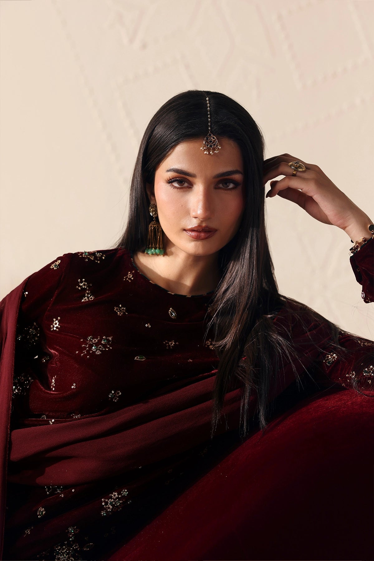 Embroidered Velvet Formal VF-2052