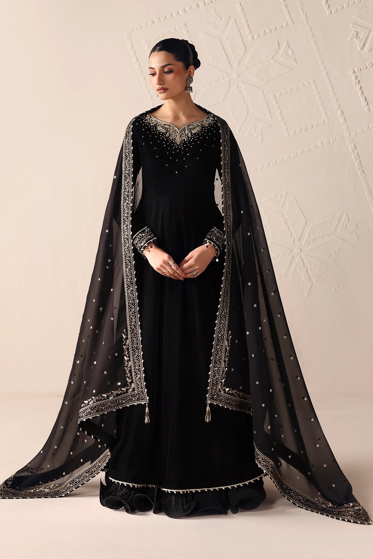 Embroidered Velvet Formal VF-2053