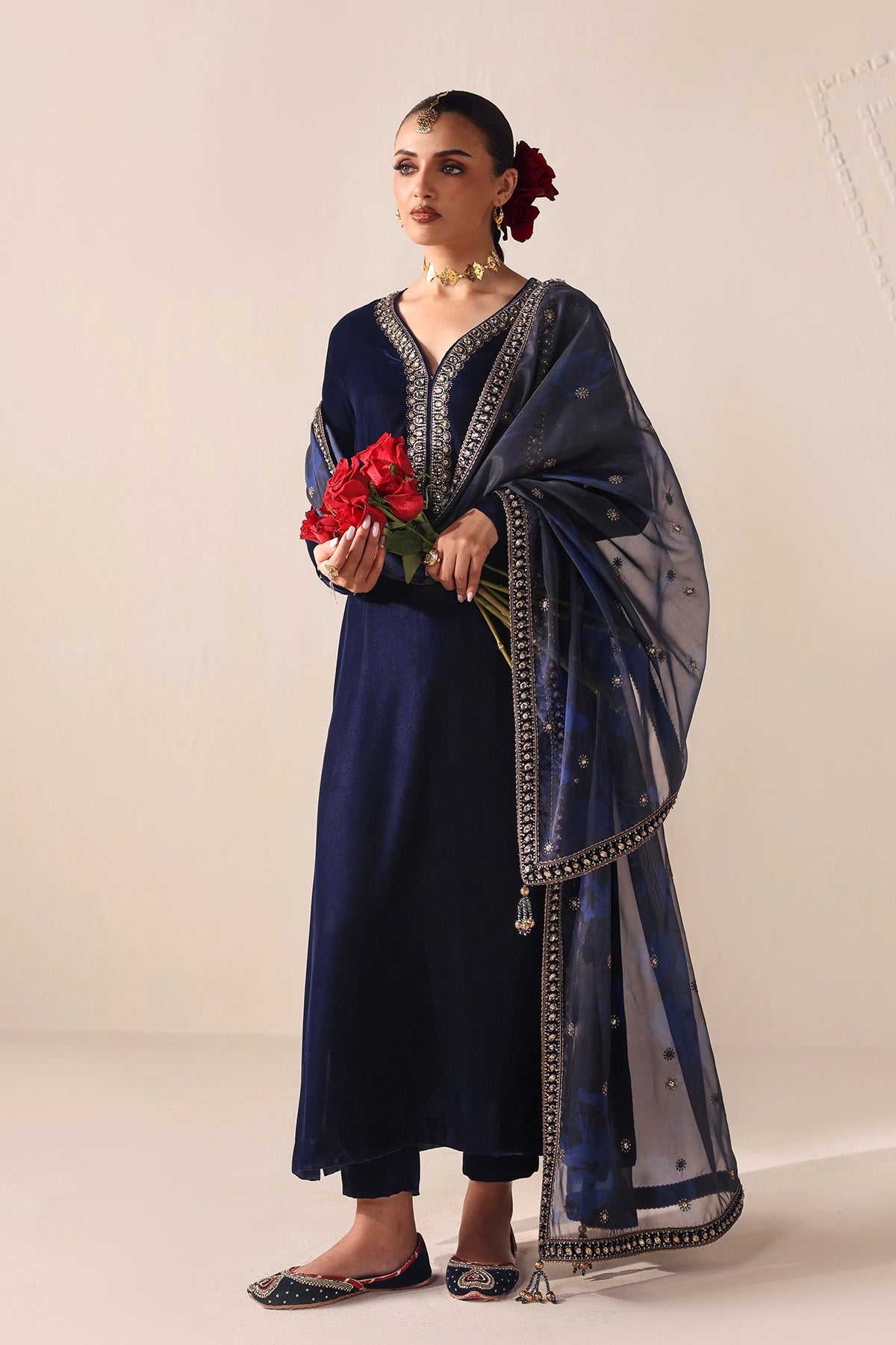 Embroidered Velvet Formal VF-2054
