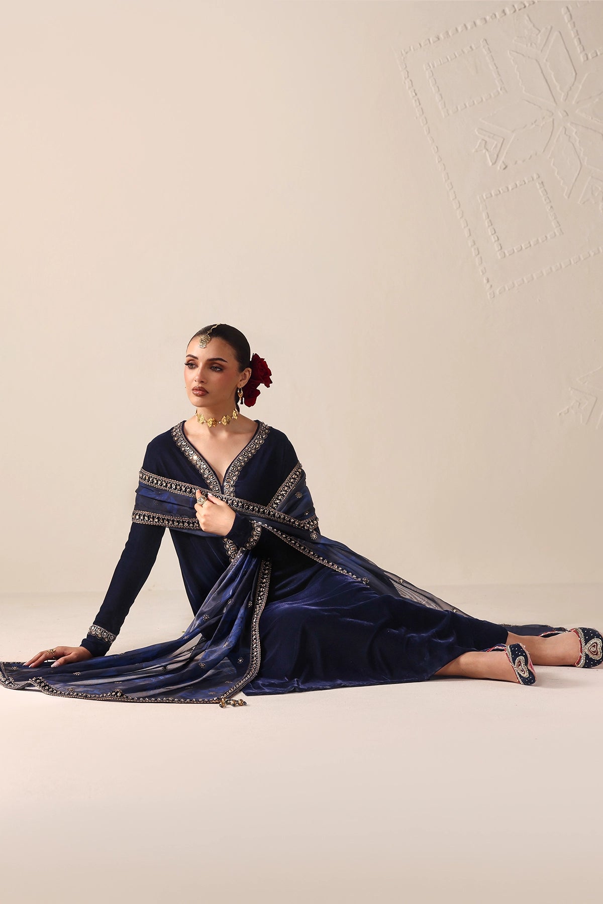 Embroidered Velvet Formal VF-2054