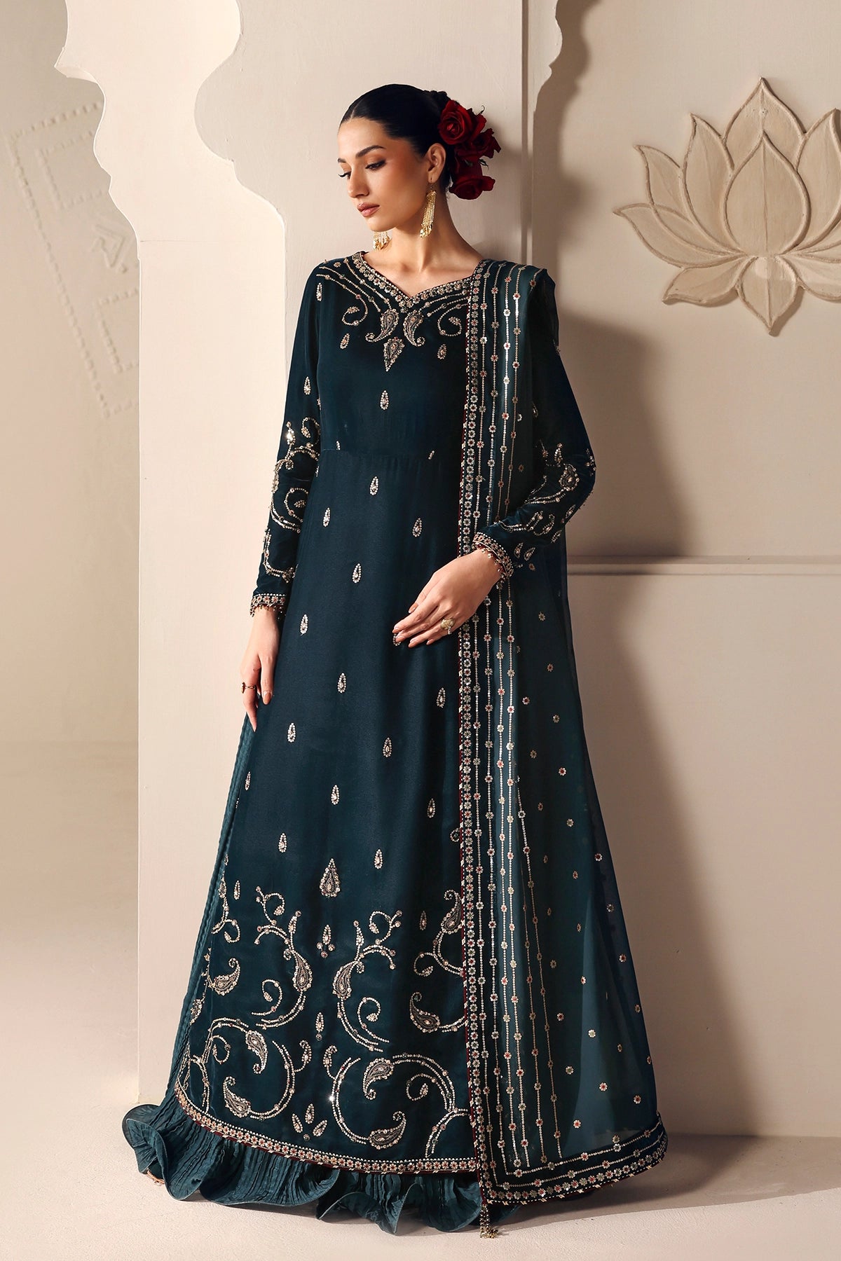 Embroidered Velvet Formal VF-2055
