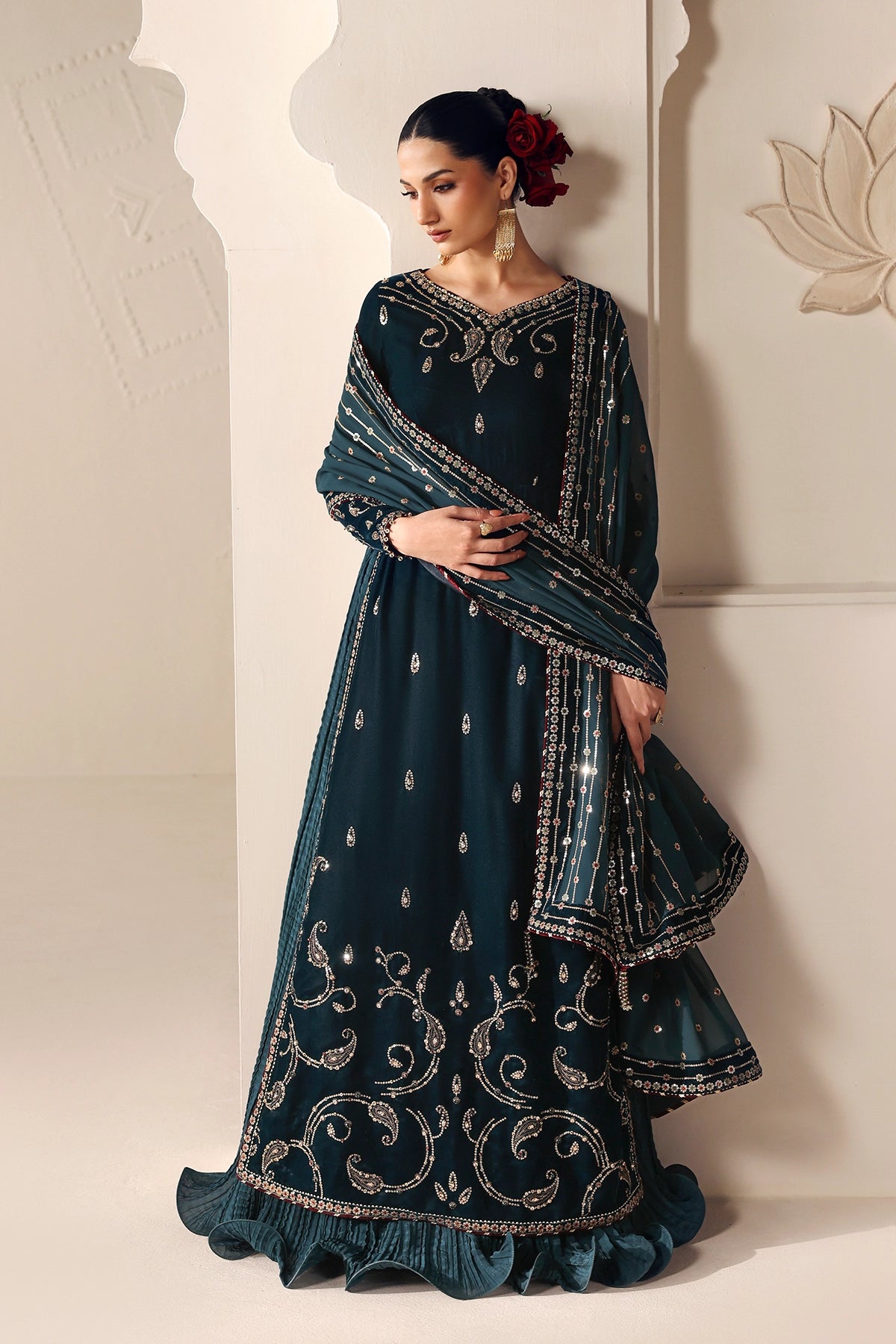 Embroidered Velvet Formal VF-2055