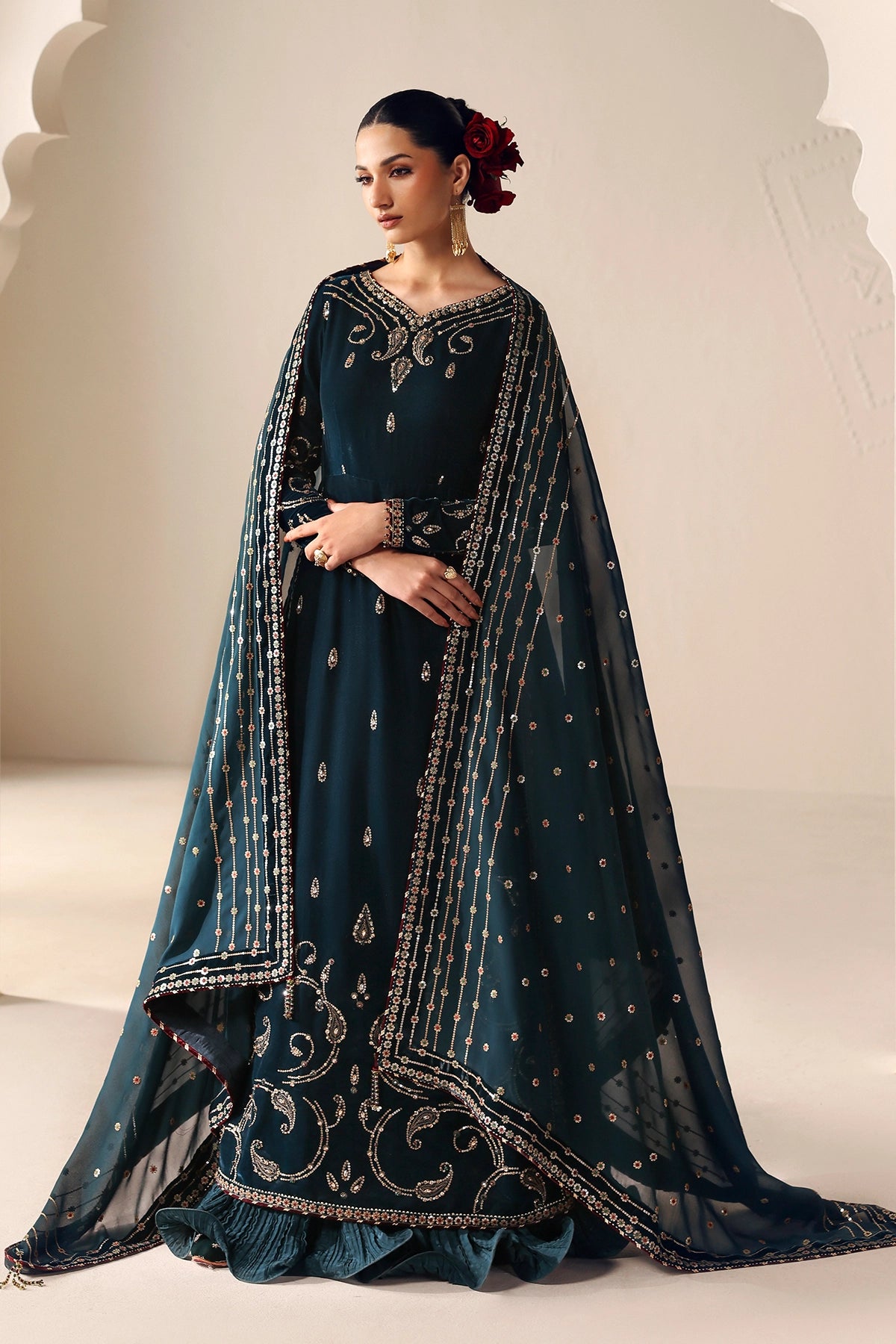 Embroidered Velvet Formal VF-2055