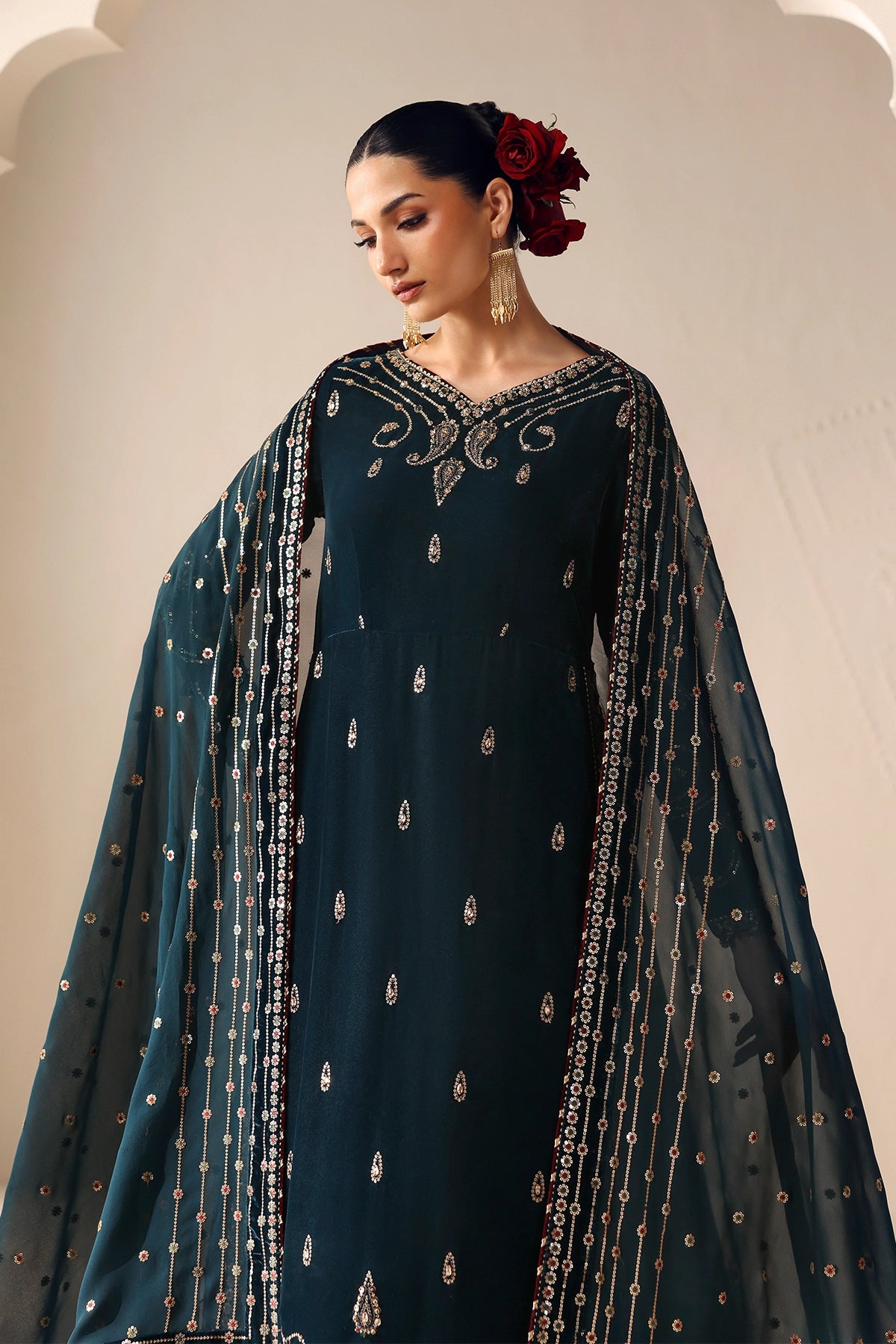 Embroidered Velvet Formal VF-2055