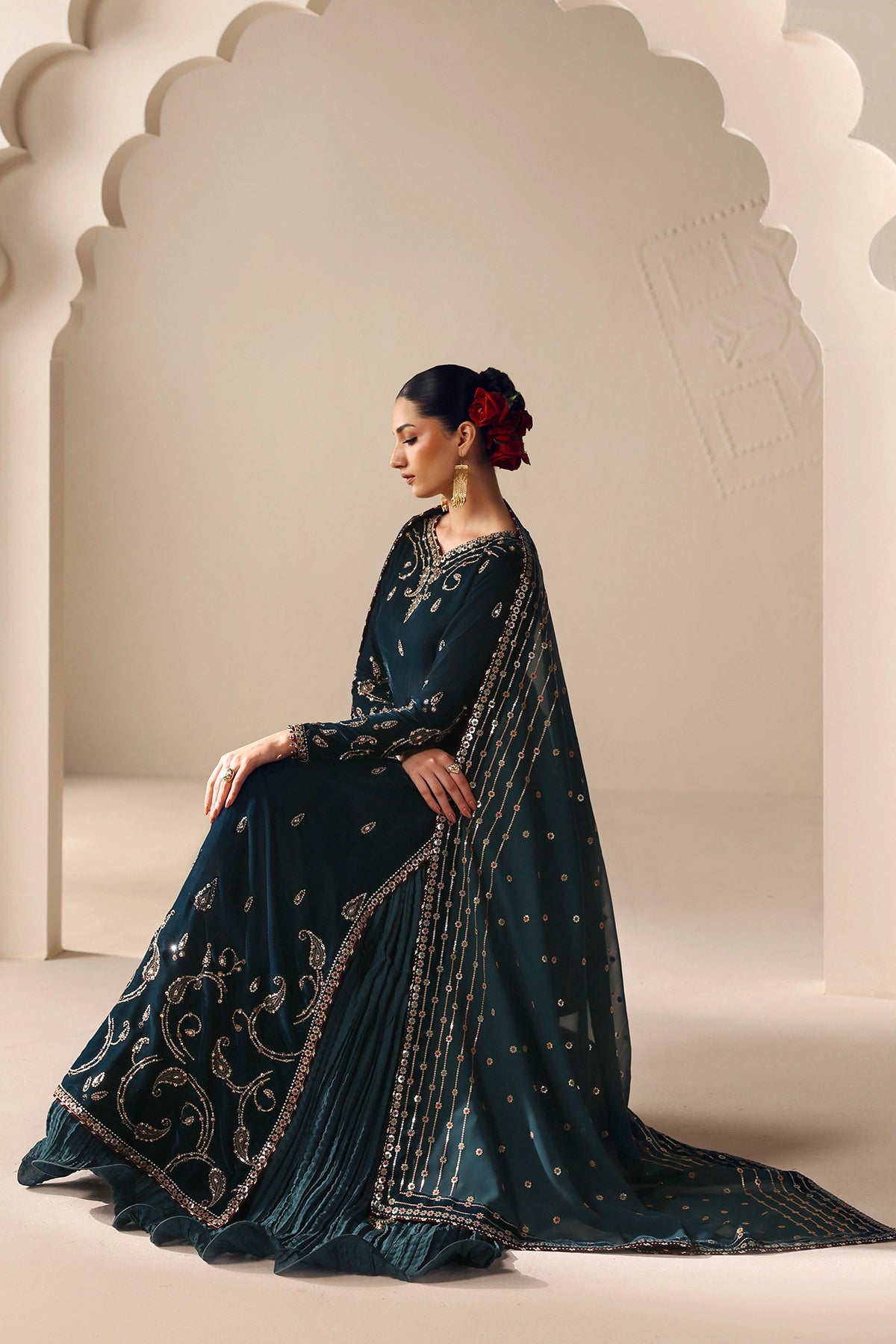 Embroidered Velvet Formal VF-2055
