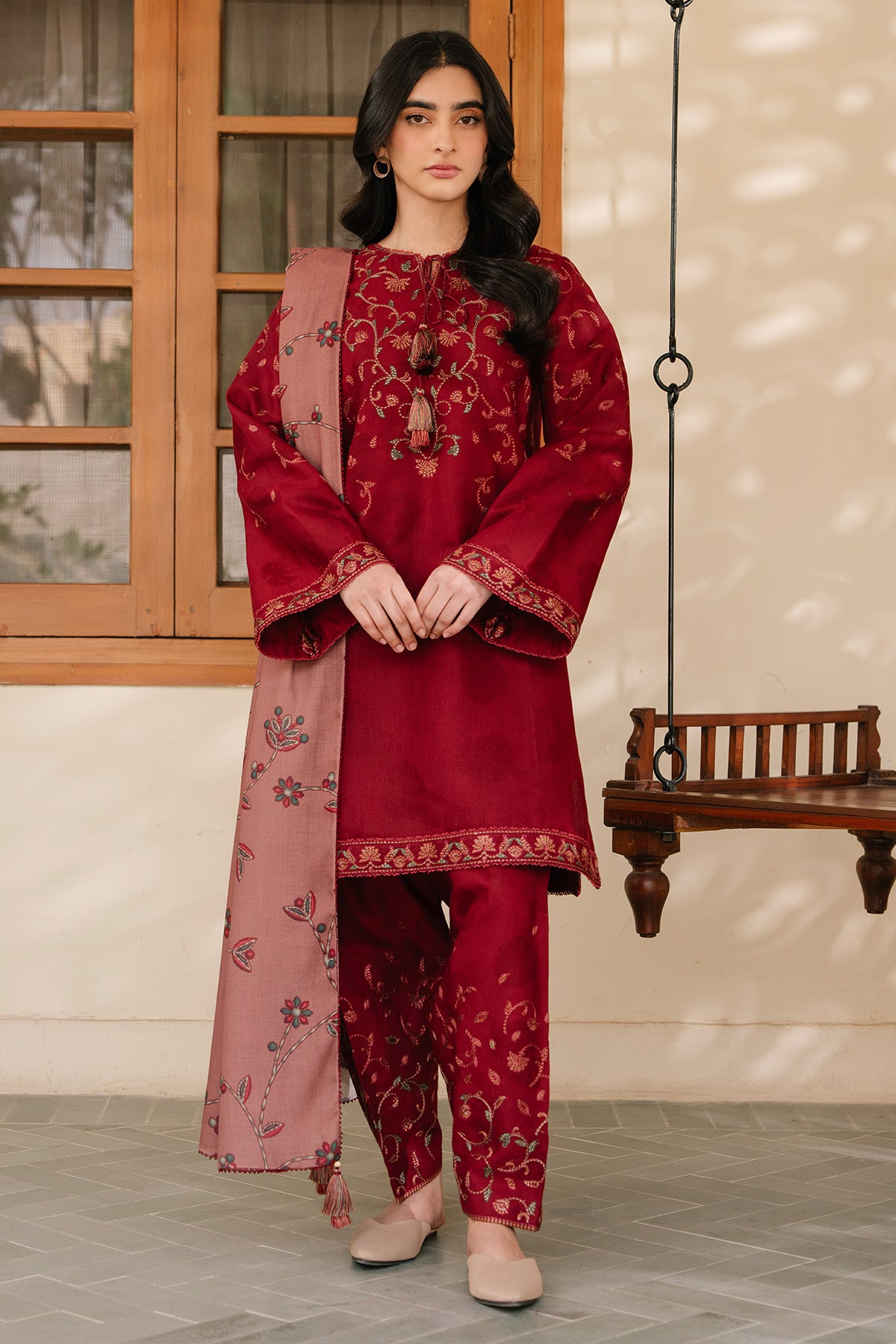 EMBROIDERED JACQUARD KHADDAR RTW - 1169