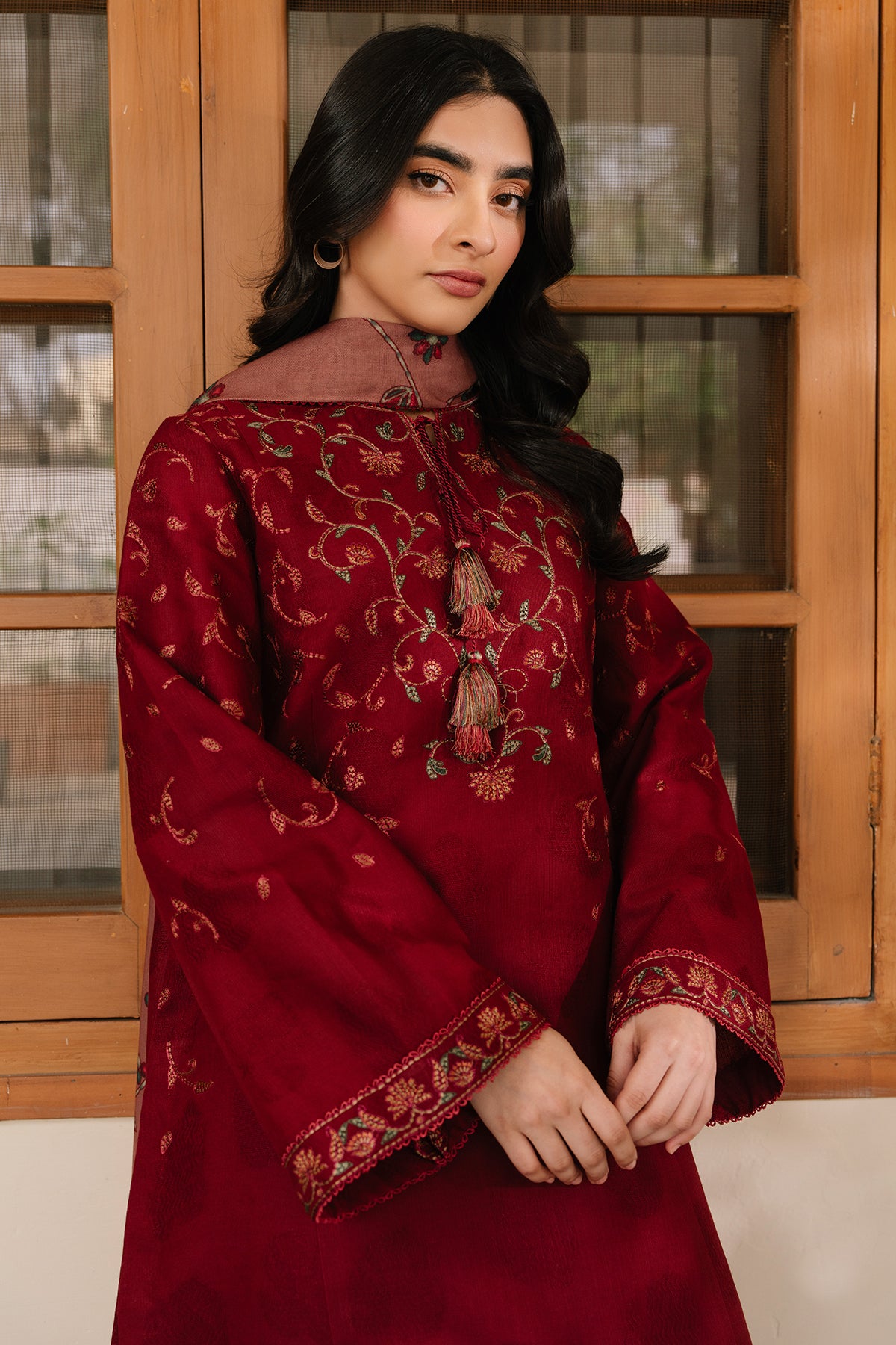 EMBROIDERED JACQUARD KHADDAR RTW - 1169